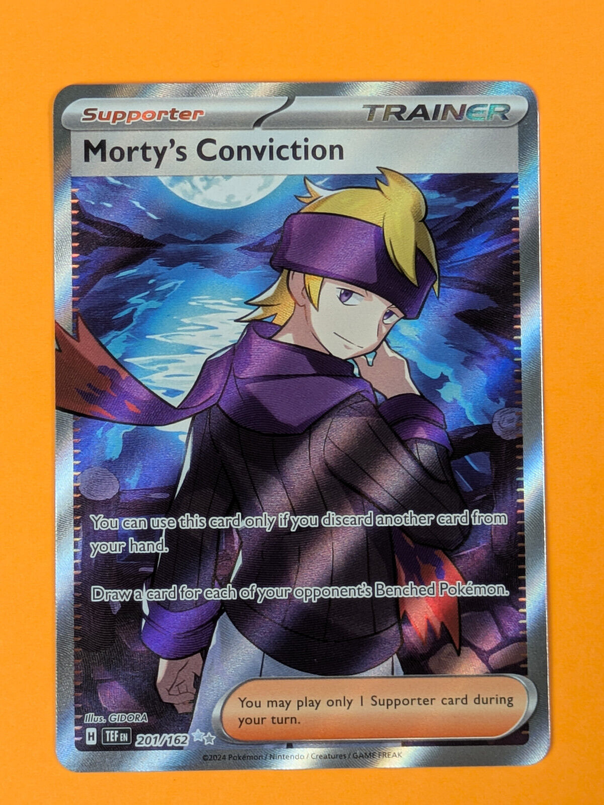 Morty's Conviction - 201/162 - Secret Rare Temporal Forces - Pokemon - NM