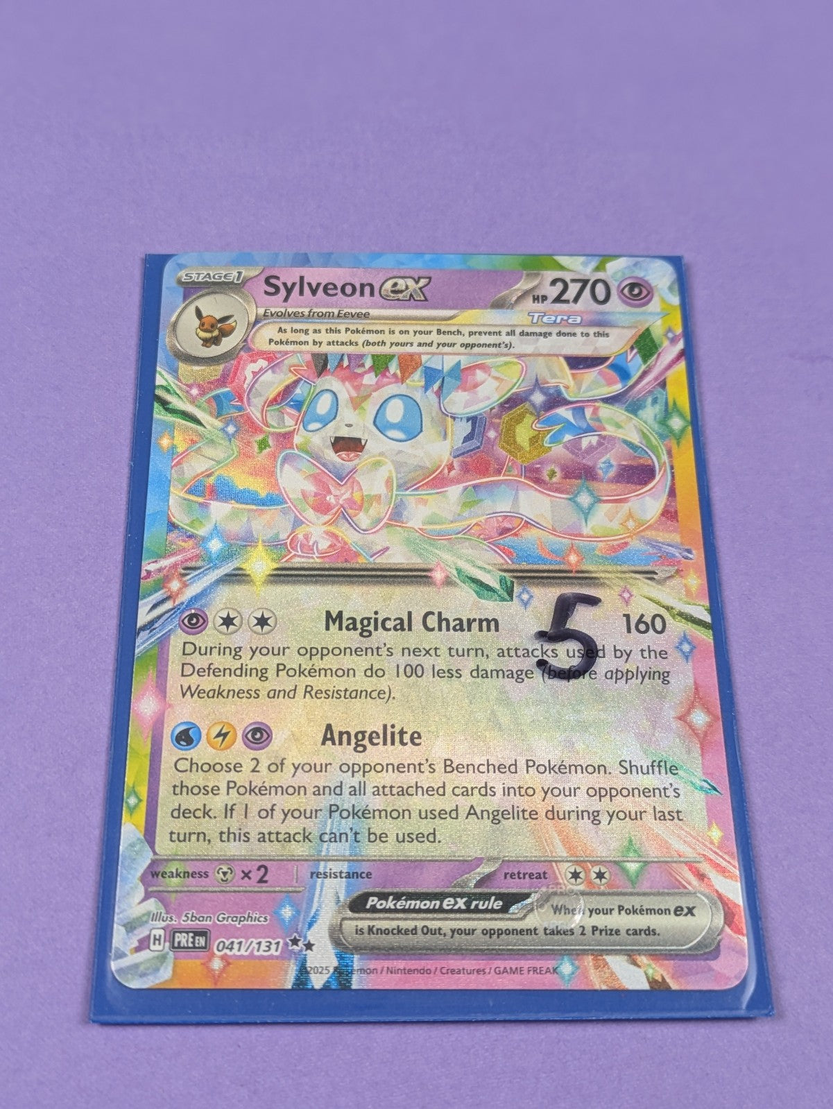 Sylveon ex - 041/131 - Double Rare Foil Prismatic Evolutions - Pokemon Card - NM