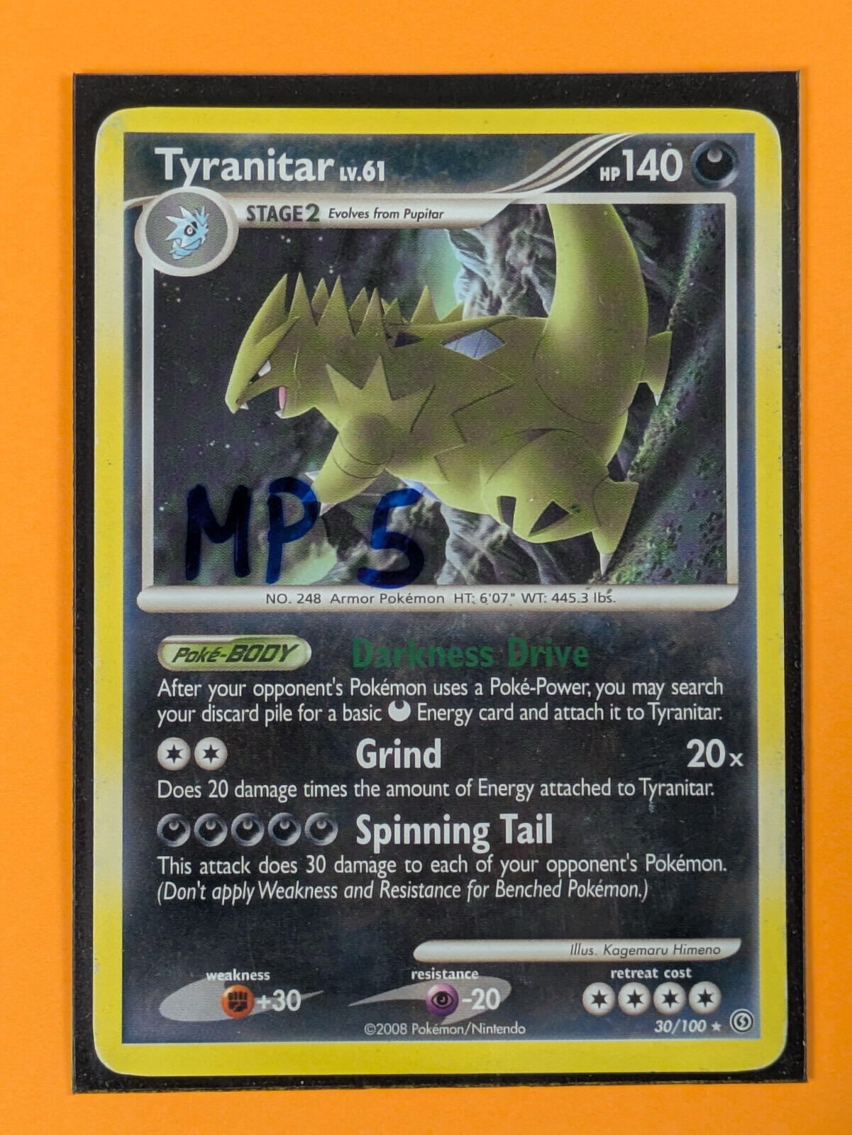 Tyranitar - 30/100 - Rare Stormfront - Pokemon Card - MP