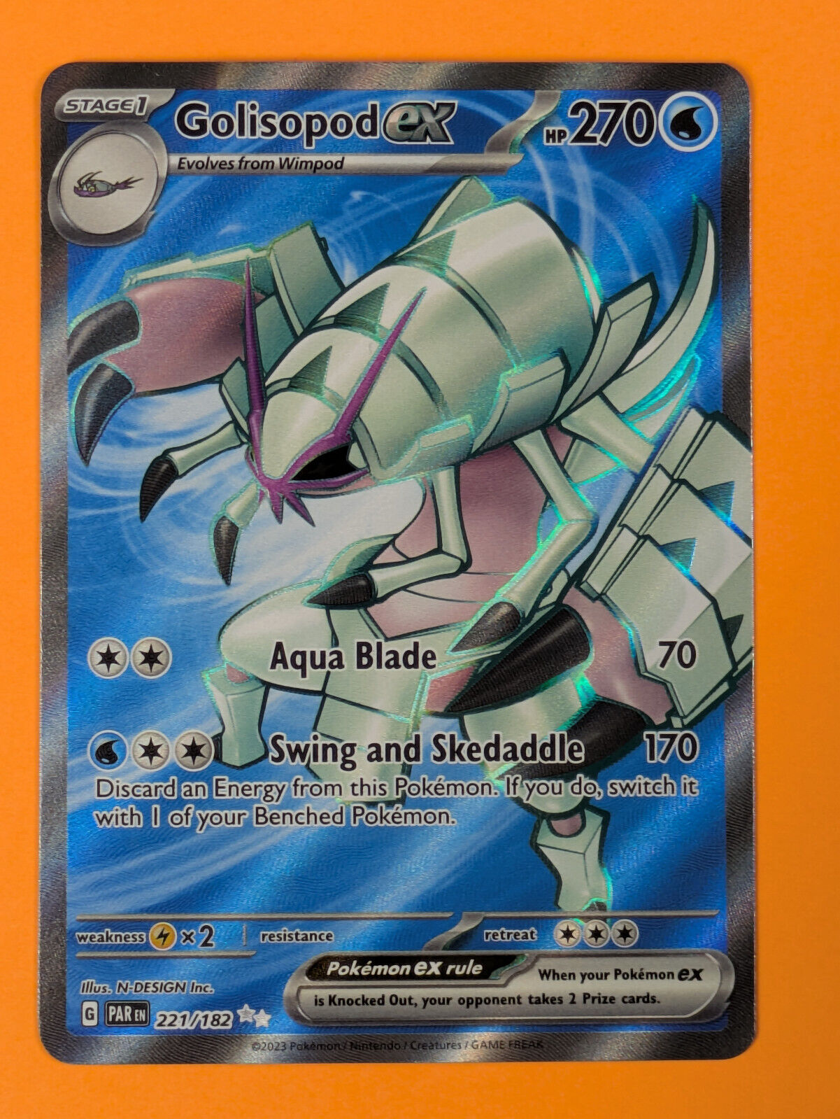 Golisopod ex - 221/182 - Full Art Secret Rare Paradox Rift - Pokemon Card - NM