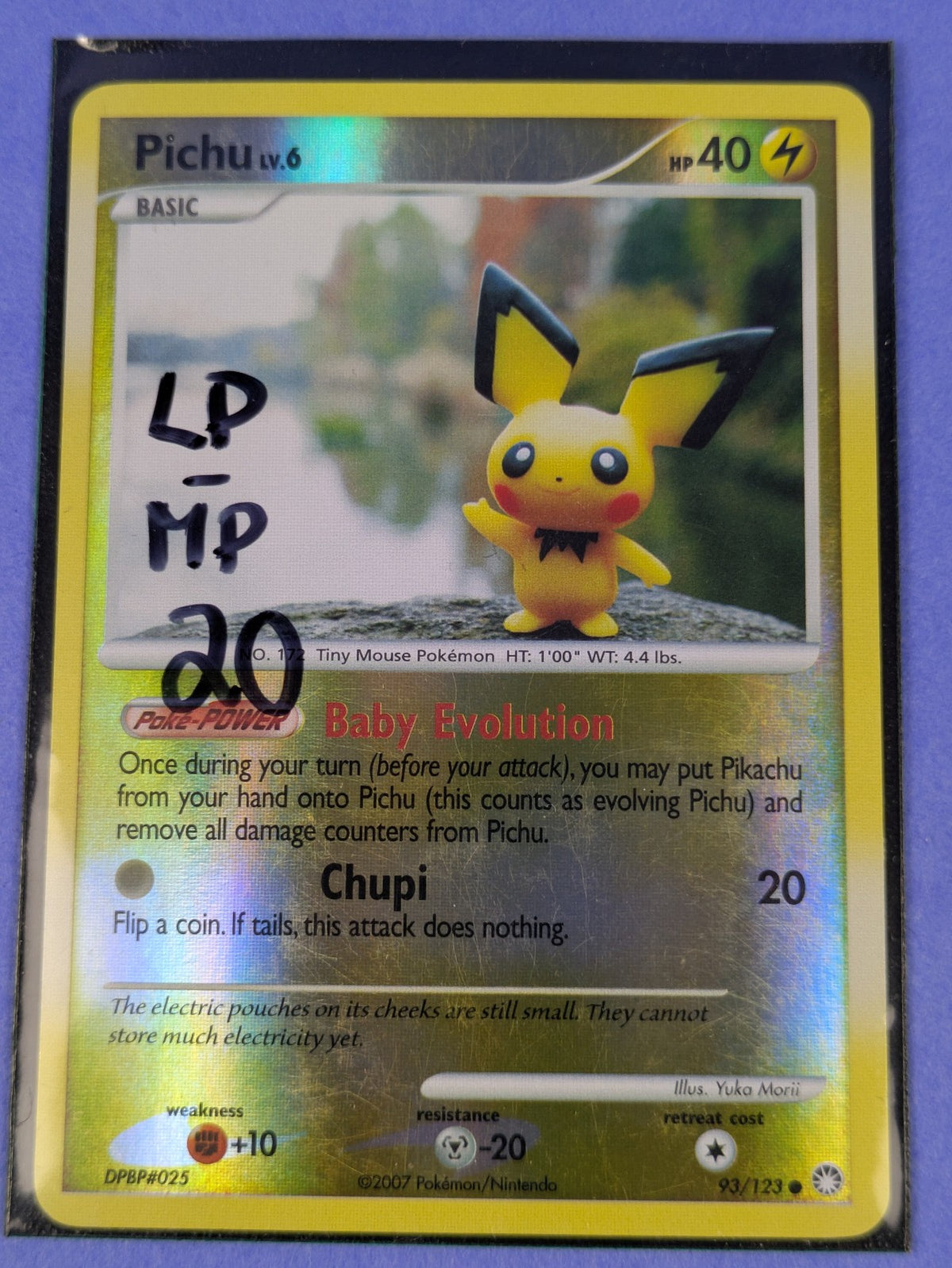 Pichu - 93/123 - Common Reverse Holo Mysterious Treasures - Pokemon - MP