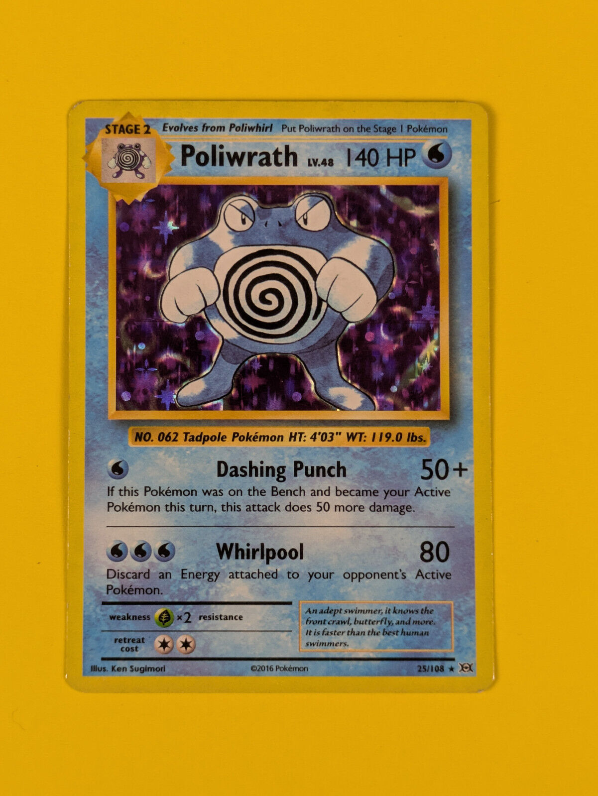 Poliwrath - 25/108 - Holo Rare Evolutions - Pokemon Card - NM