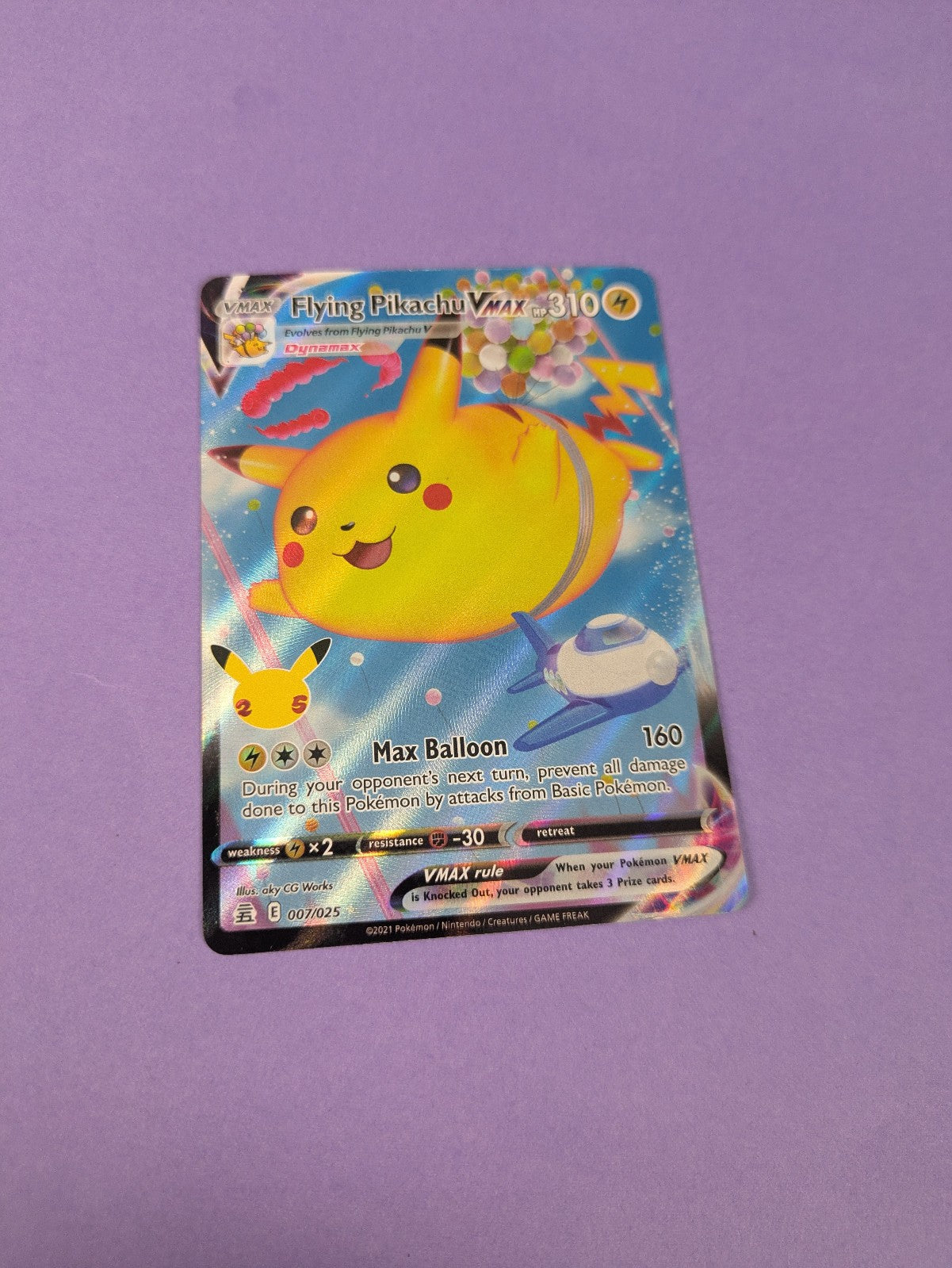 Flying Pikachu VMAX - 7/25 - Ultra Rare Celebrations - Pokemon Card - NM