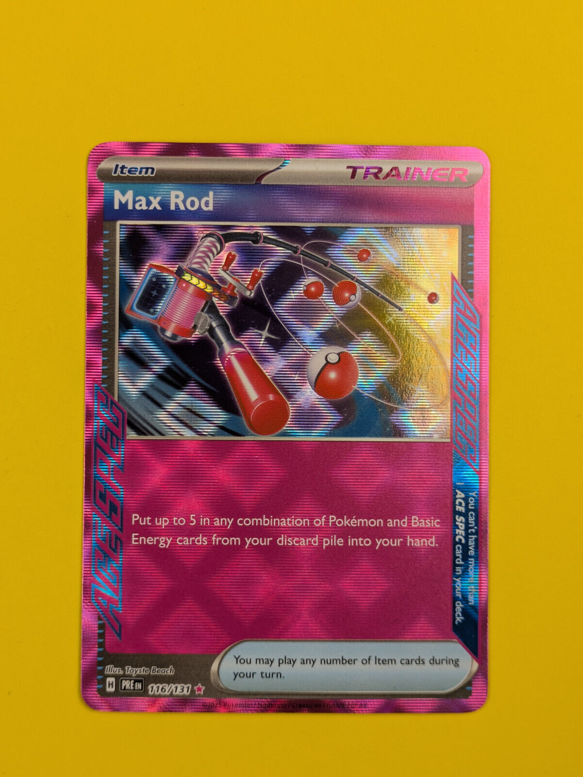 Max Rod - 116/131 - Ace Rare Prismatic Evolutions - Pokemon Card - NM