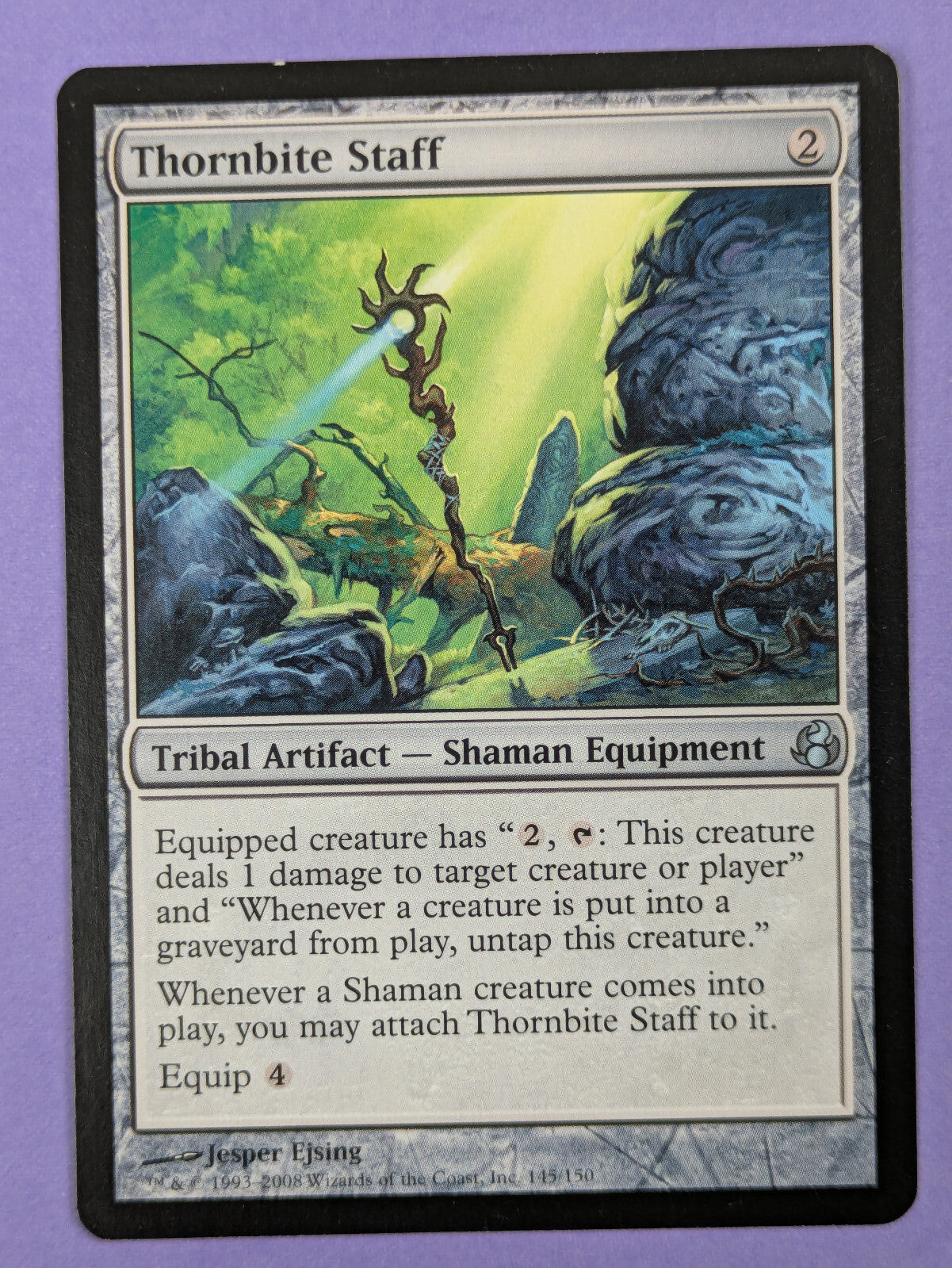 MTG Magic The Gathering: Morningtide: Thornbite Staff #145/150 Uncommon - LP