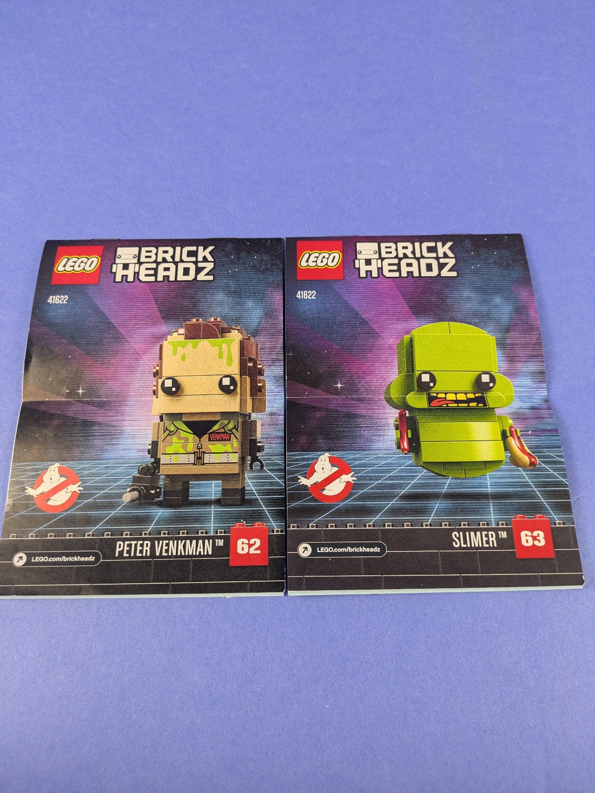 LEGO BrickHeadz Ghostbusters Peter Venkman & Slimer 41622 Complete Set Pre-Owned