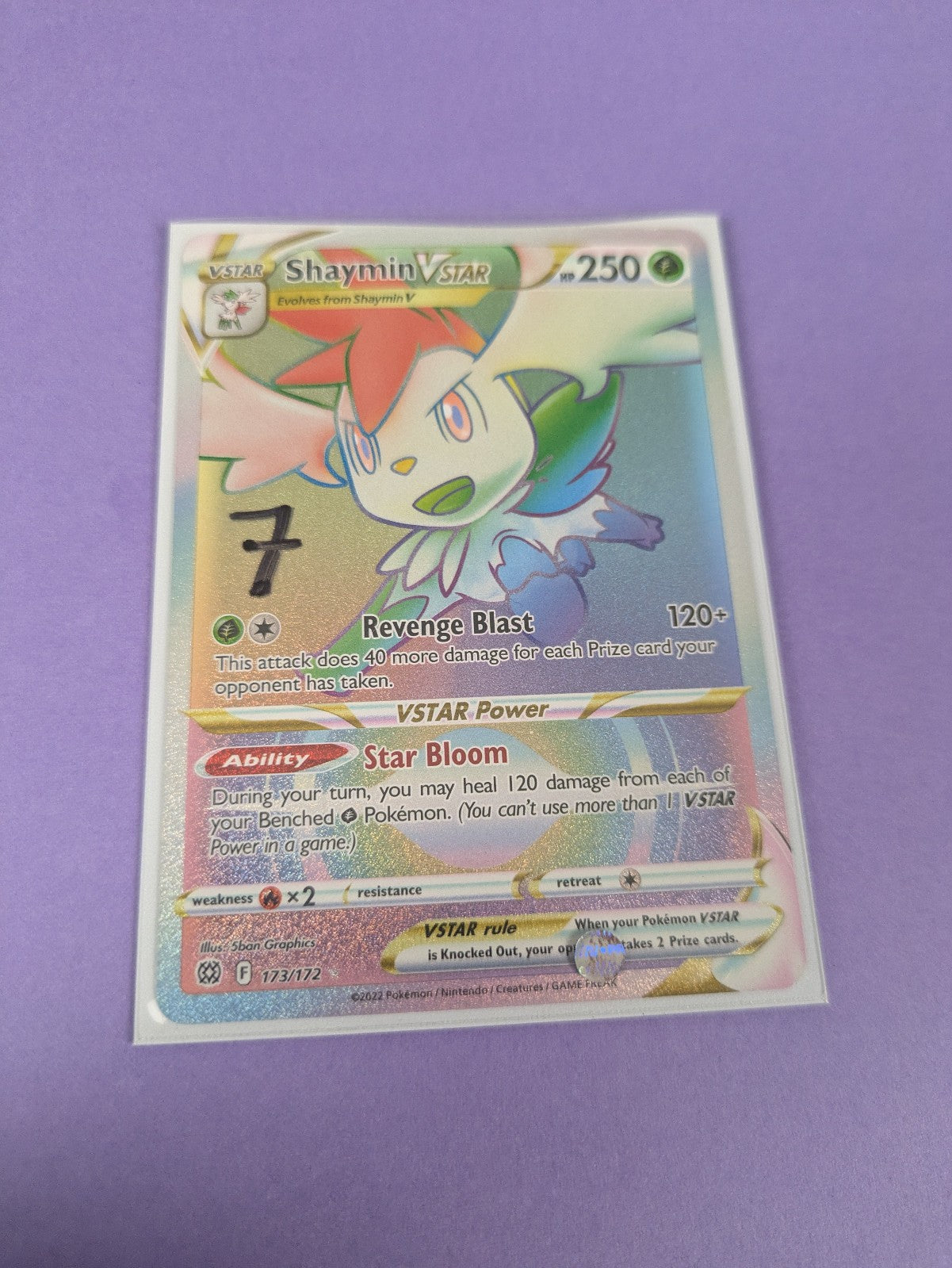 Shaymin VSTAR - 173/172 - Hyper Rare Brilliant Stars - Pokemon Card - NM