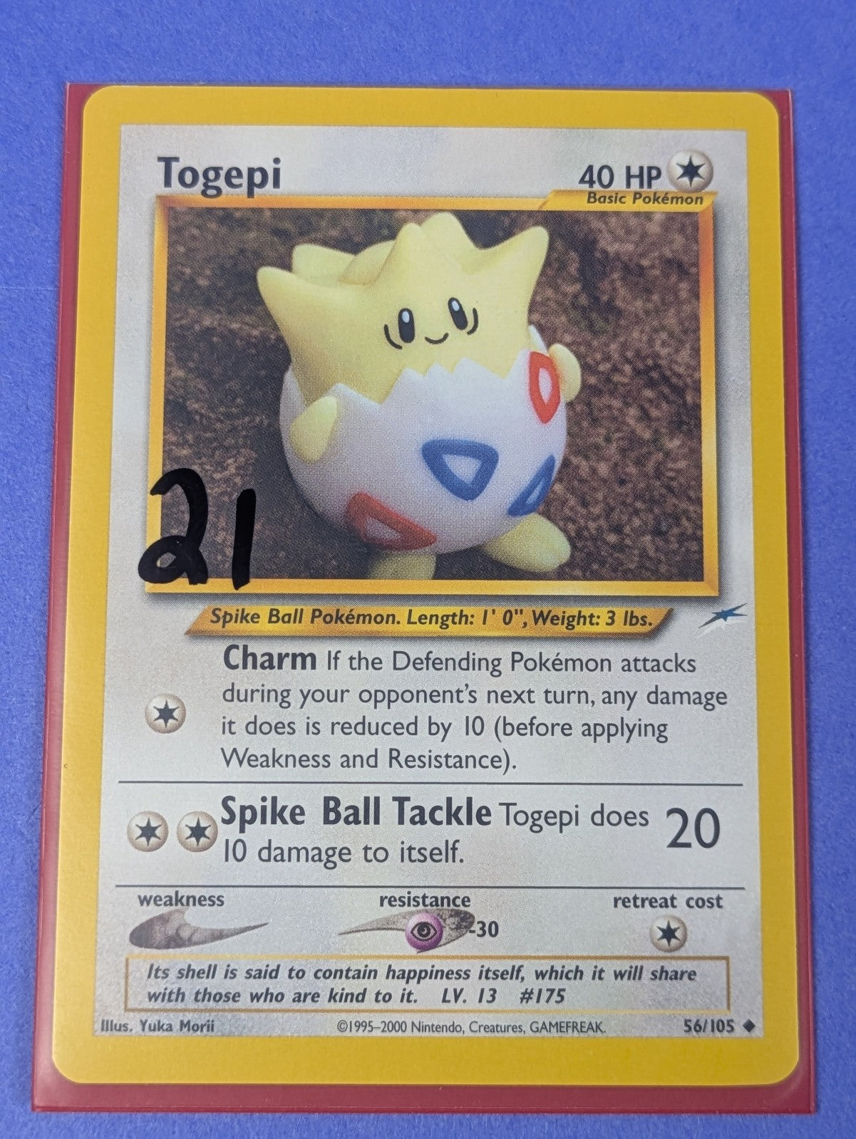 Togepi - 56/105 - Uncommon Neo Destiny - Pokemon Card - NM