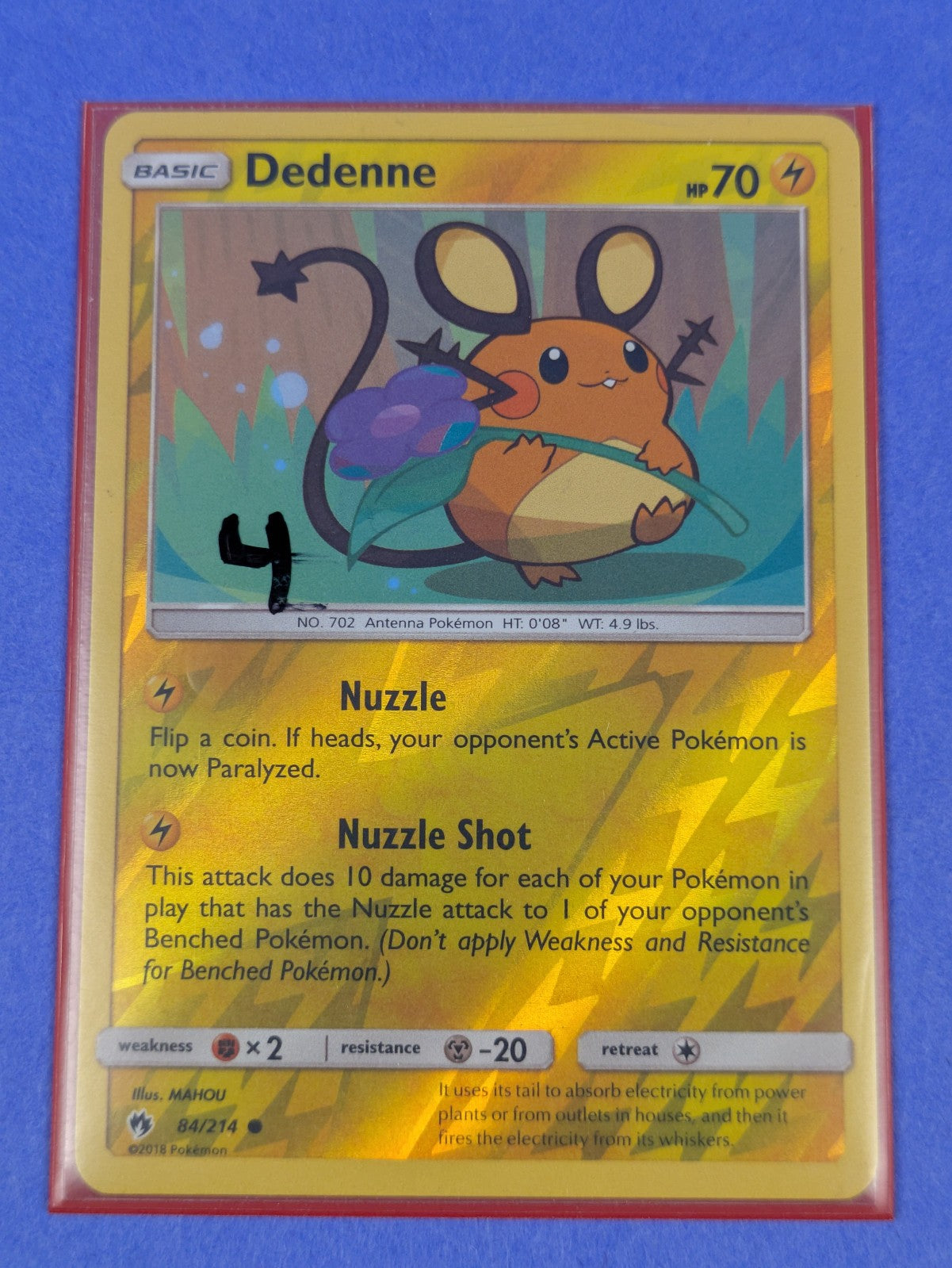 Dedenne - 84/214 - Common Reverse Holo Lost Thunder - Pokemon Card - NM