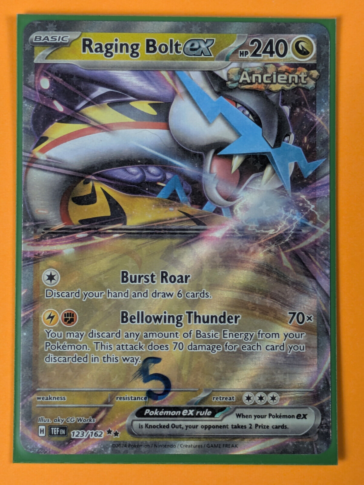 Raging Bolt ex - 123/162 - Ultra Rare Temporal Forces - Pokemon Card - NM