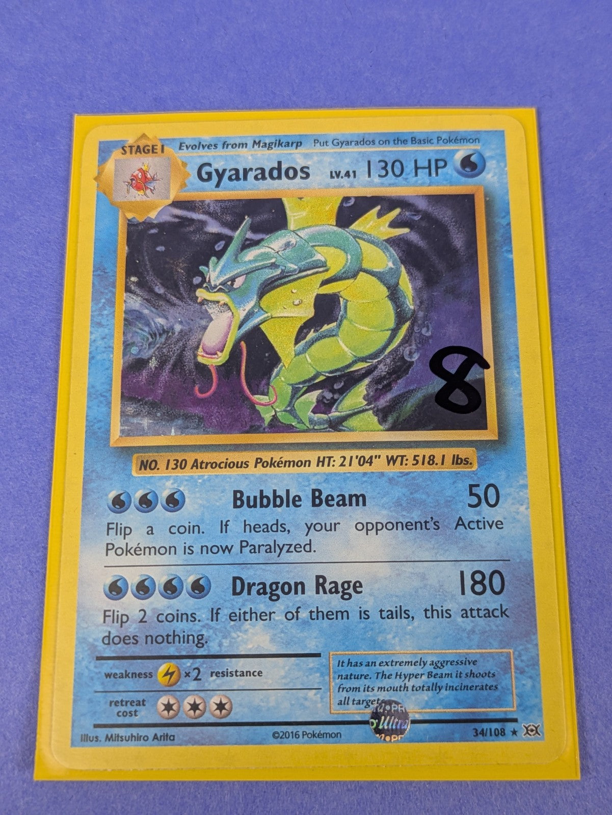 Gyarados - 34/108 - Rare Holo Evolutions - Pokemon Card - LP