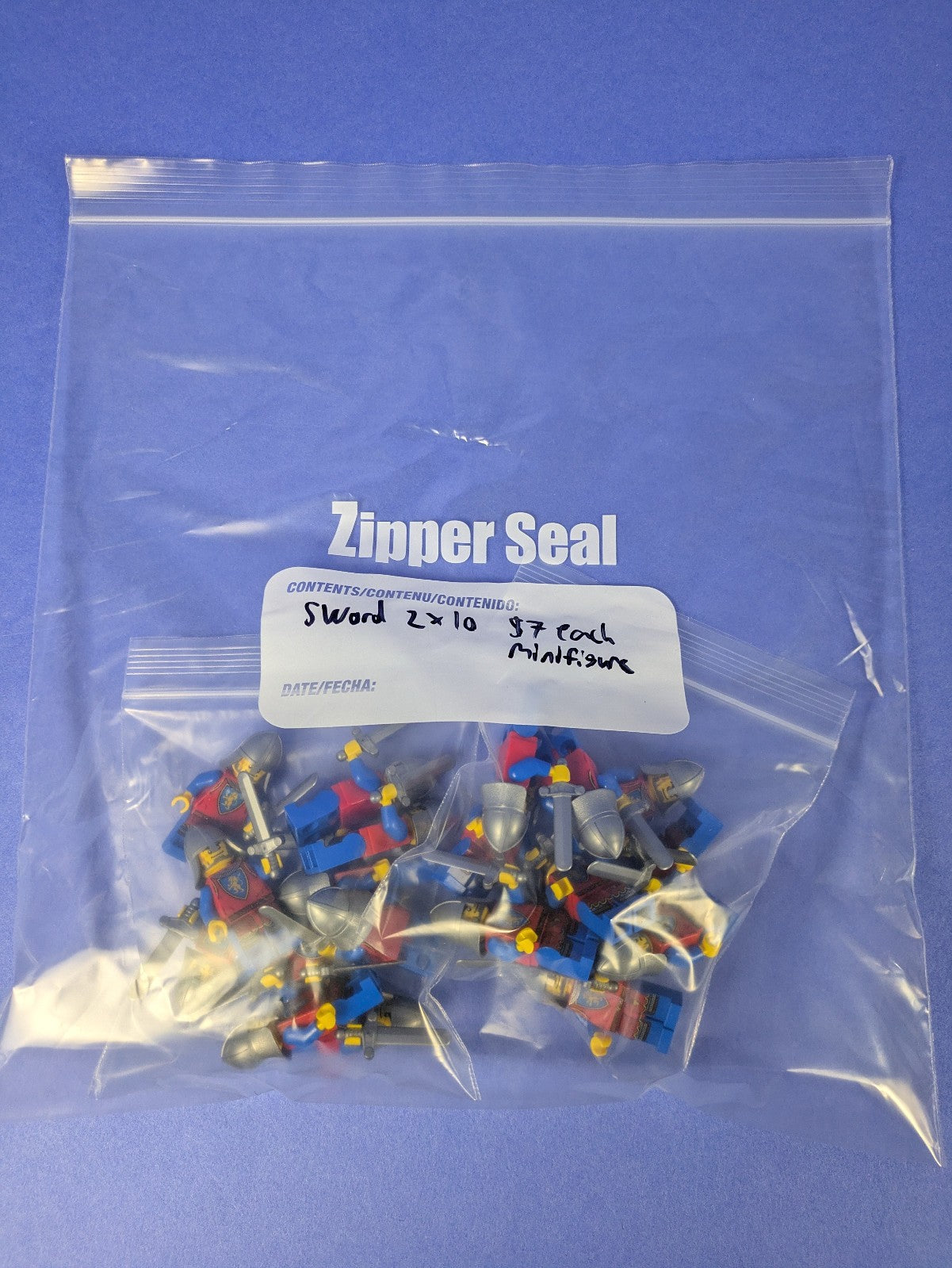 Lego Castle: Lion Knight - Male Nasal Helmet w/ Sword - 10 Army Pack!