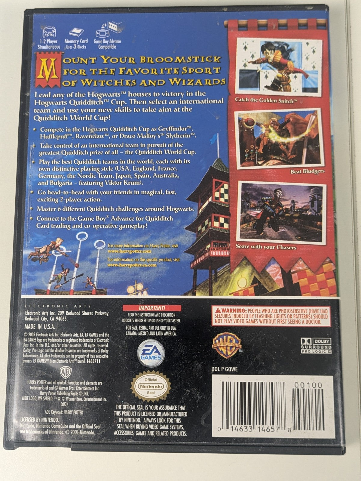 Harry Potter: Quidditch World Cup (Nintendo GameCube, 2003) CIB