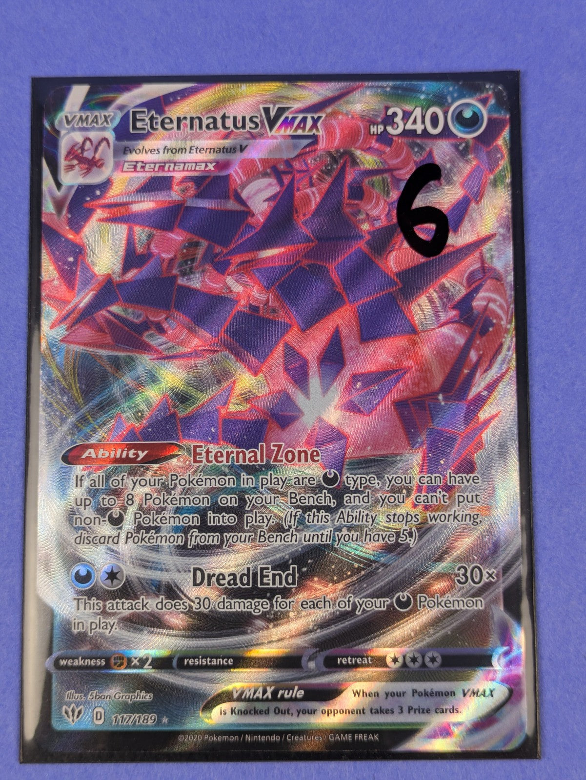 Eternatus VMAX - 117/189 - Ultra Rare Holo Darkness Ablaze - Pokemon Card - NM