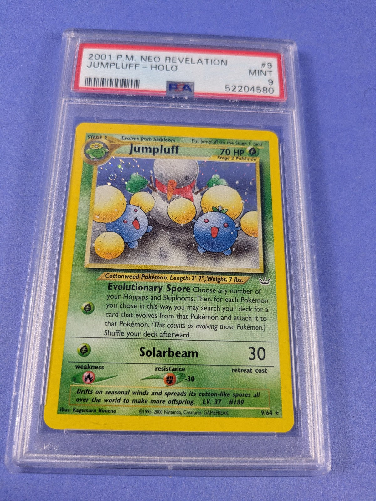 Jumpluff - 9/64 - Holo Rare Unlimited Neo Revelation - Pokemon Card NM PSA 9