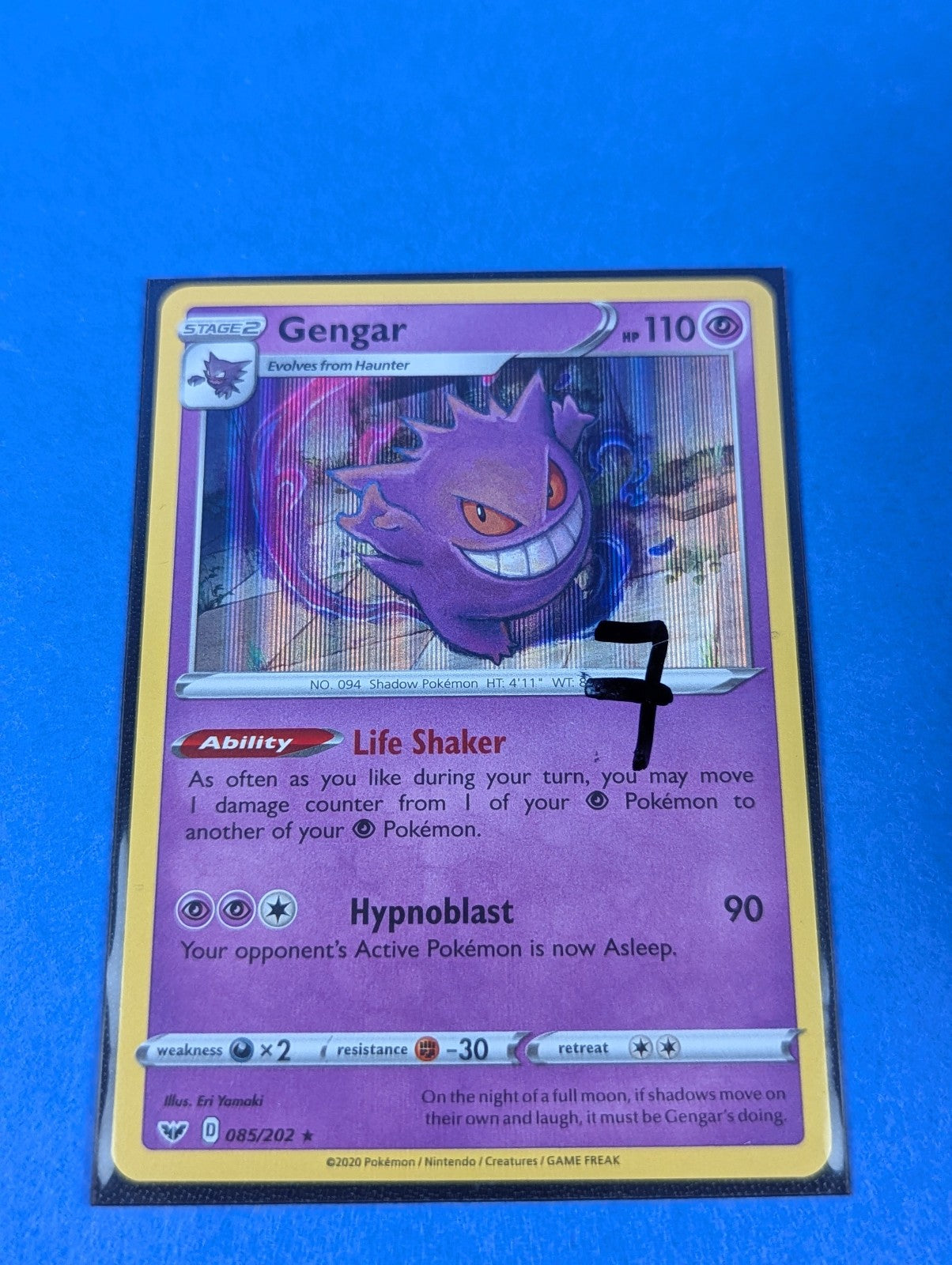 Gengar - 085/202 - Holo Rare Sword & Shield - Pokemon Card - NM