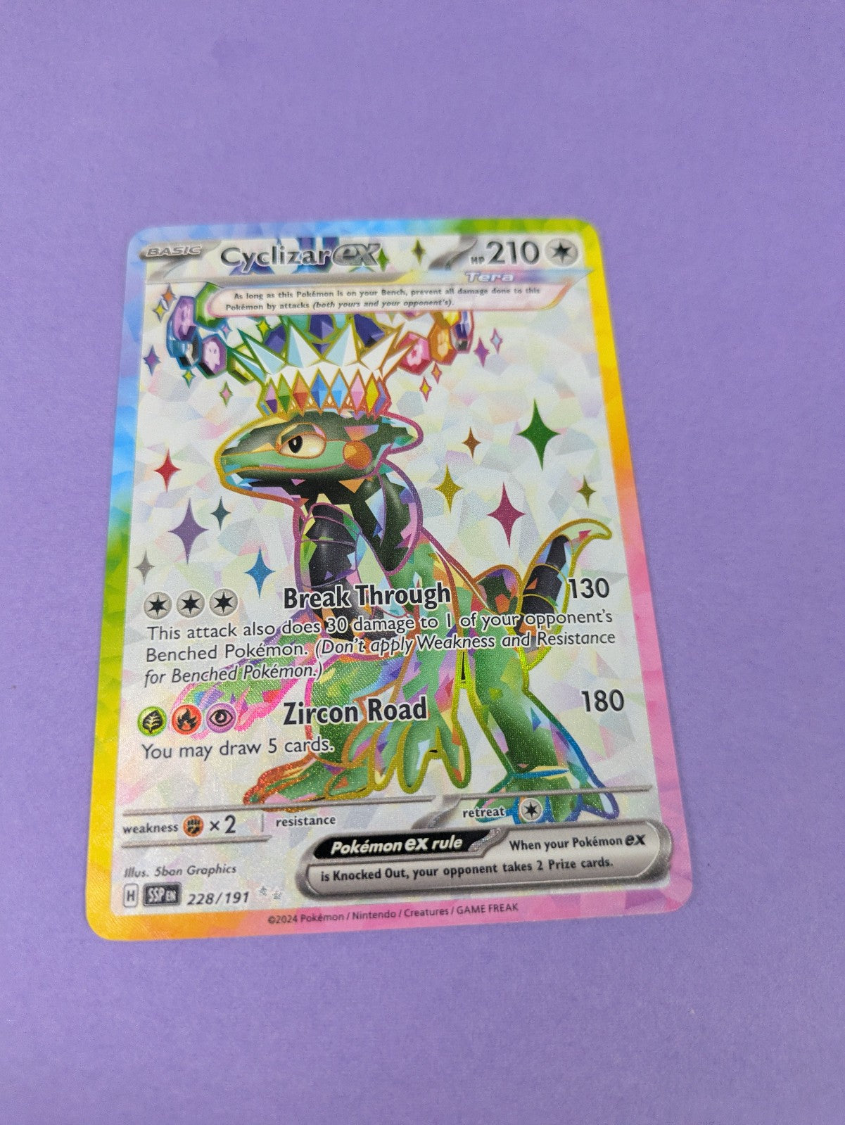 Cyclizar ex - 228/191 - Full Art Secret Rare Surging Sparks - Pokemon Card - NM