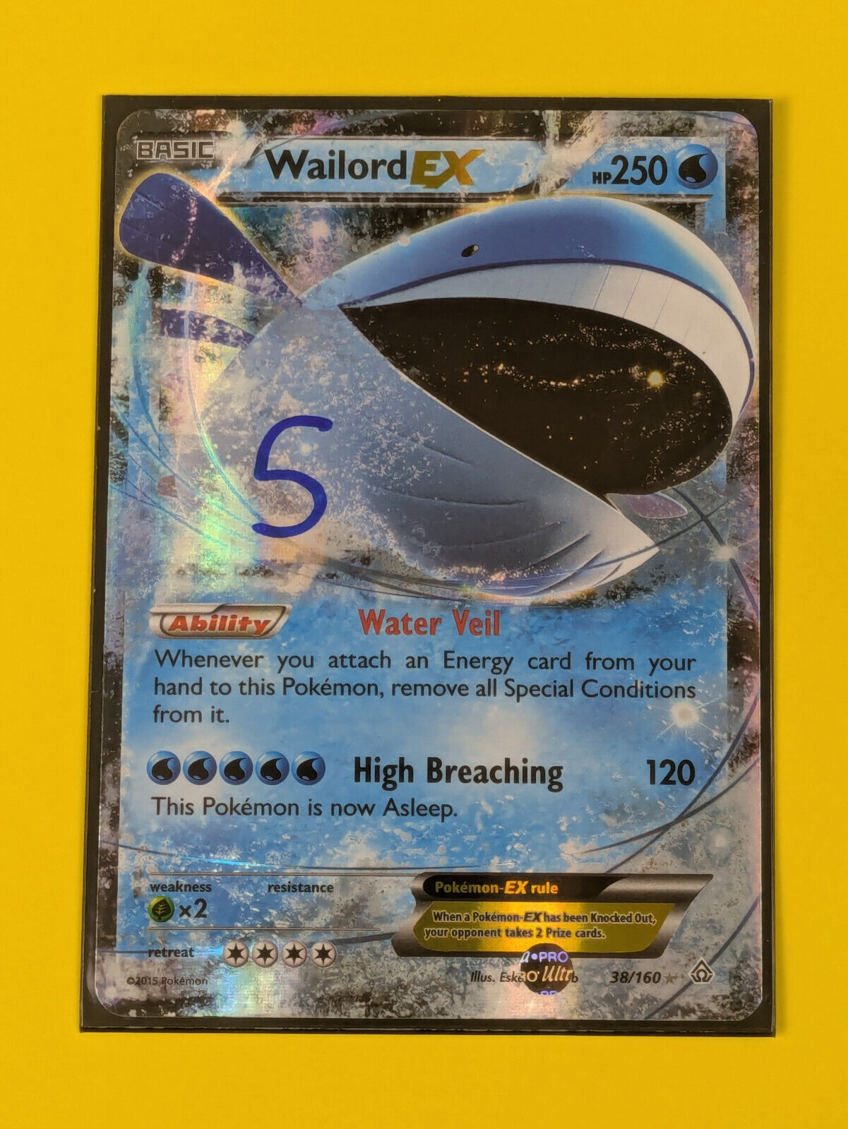 Wailord EX - 38/160 - Ultra Rare Primal Clash - Pokemon Card - NM
