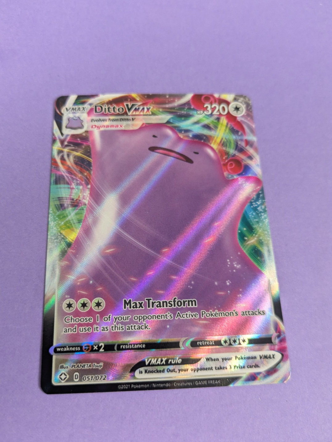 Ditto VMAX - 051/072 - Ultra Rare Shining Fates - Pokemon Card - NM