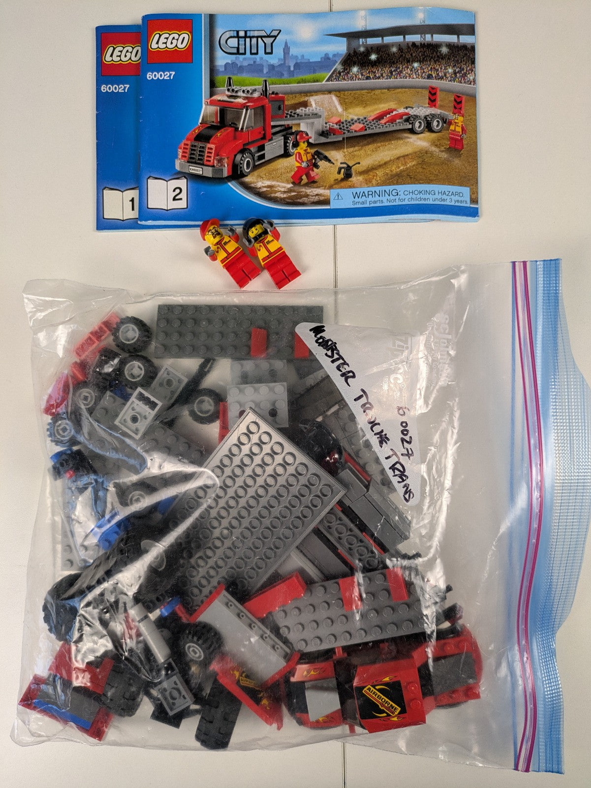 Lego Town: City: Off-Road: Monster Truck Transporter Set 60027 - Incomplete Set