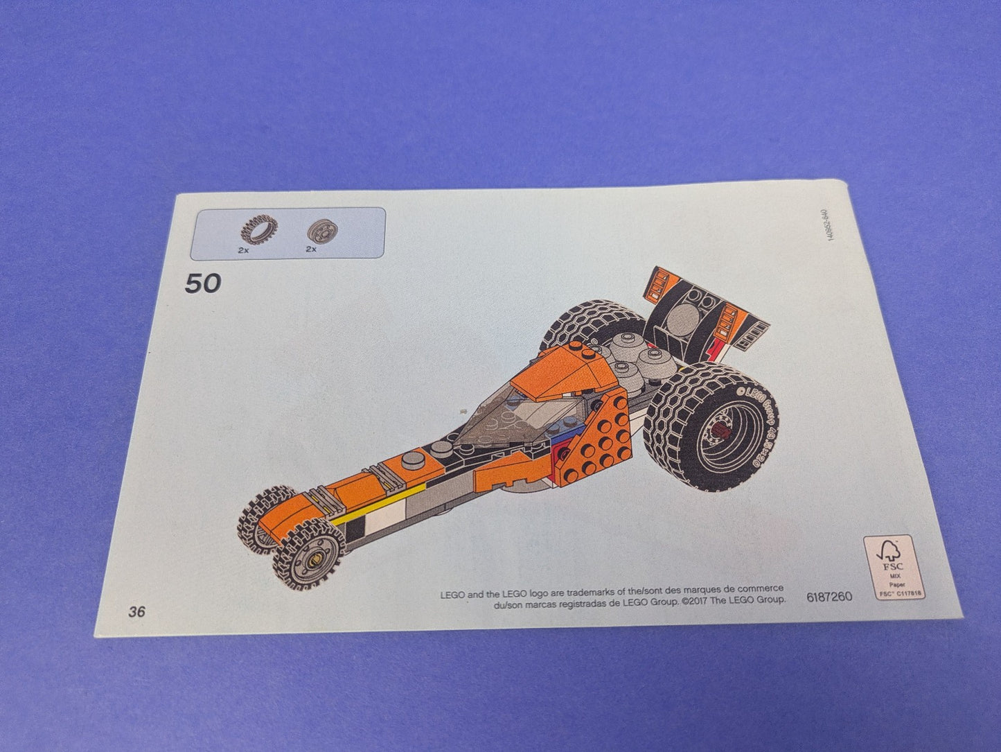 Lego Creator: Model: Riding Cycle: Sunset Street Bike Set 31059 - w/ Instruction