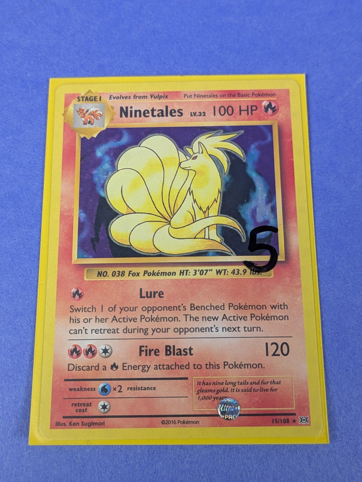 Ninetales - 15/108 - Rare Holo Evolutions - Pokemon Card - LP