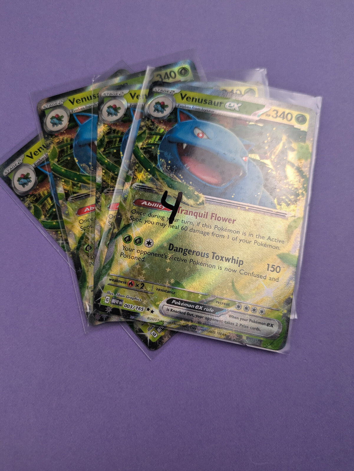 Venusaur ex - 003/165 - Double Rare Scarlet & Violet: 151 - Pokemon Card - NM