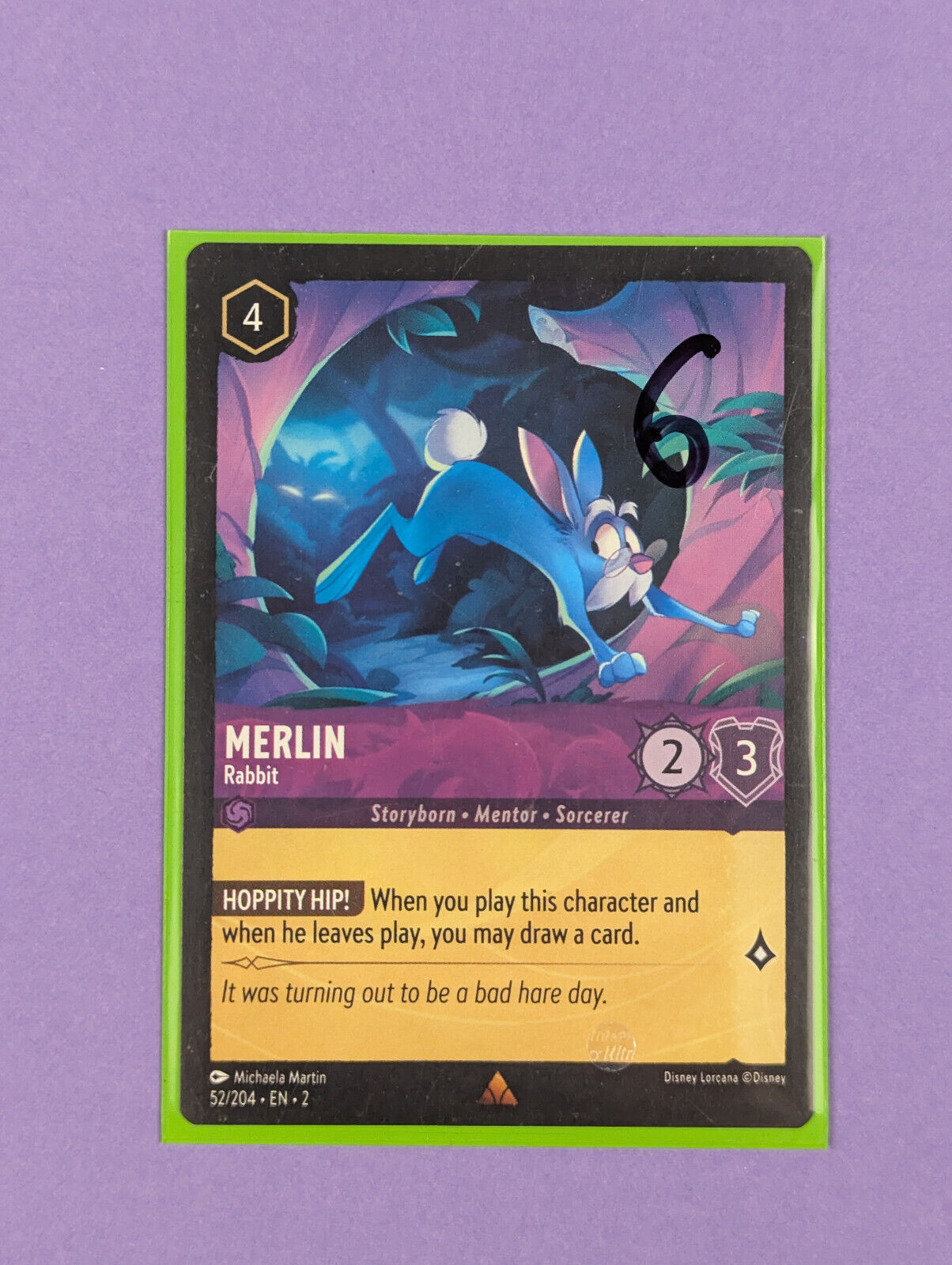 Disney Lorcana TCG: Rise of the Floodborn: Merlin Rabbit Rare #52/204 Collector's Kingdom Disney Lorcana TCG: Rise of the Floodborn: Merlin Rabbit Rare #52/204 Collector's Kingdom