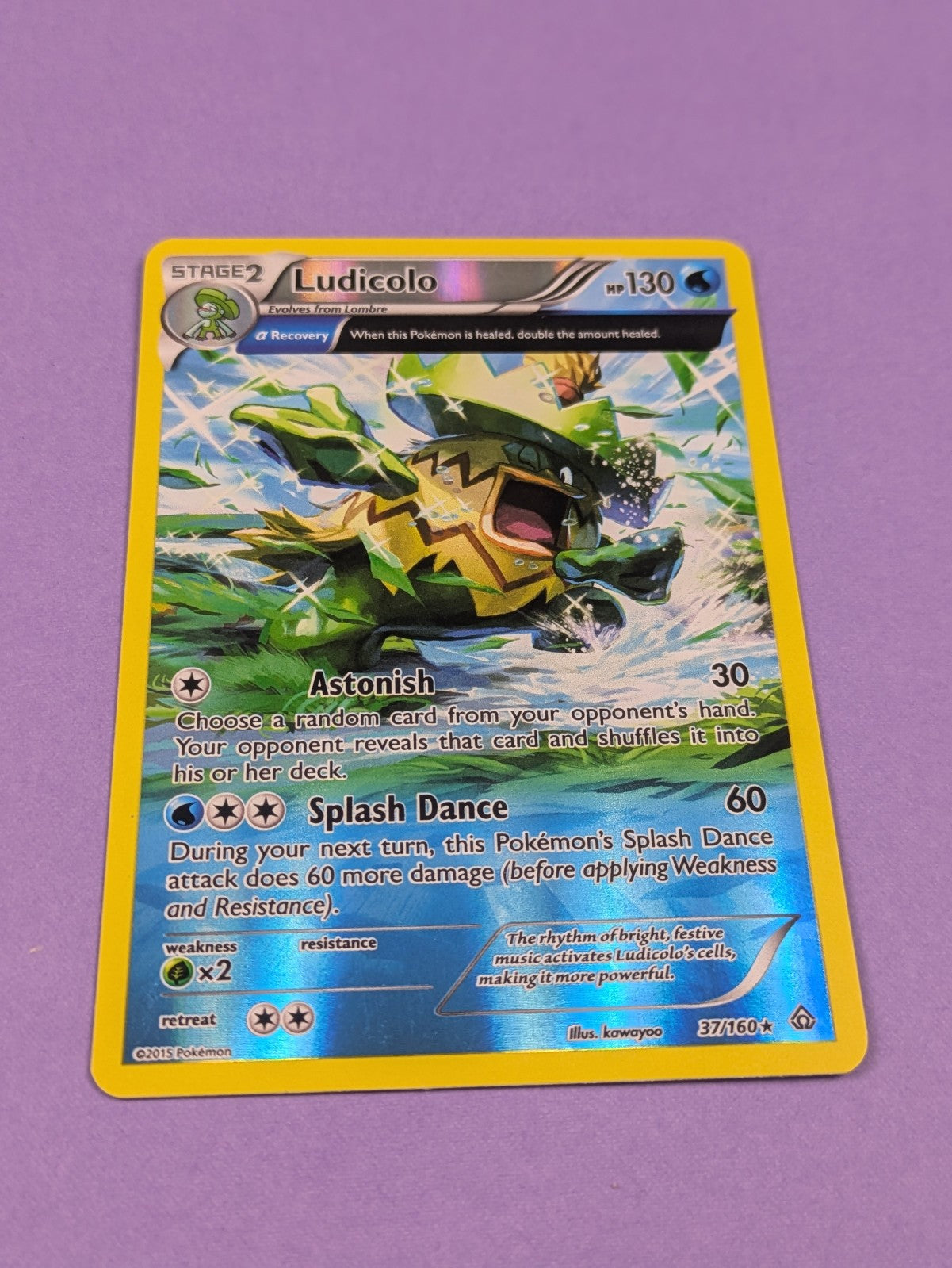 Ludicolo - 37/160 - Rare Reverse Holo Primal Clash - Pokemon Card - NM