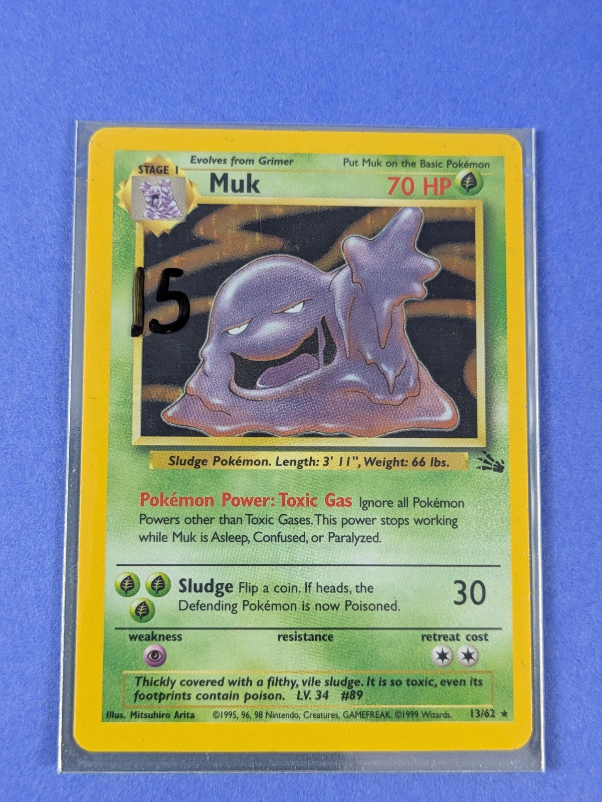Muk - 13/62 - Holo Rare Unlimited Fossil - Pokemon Card - MP