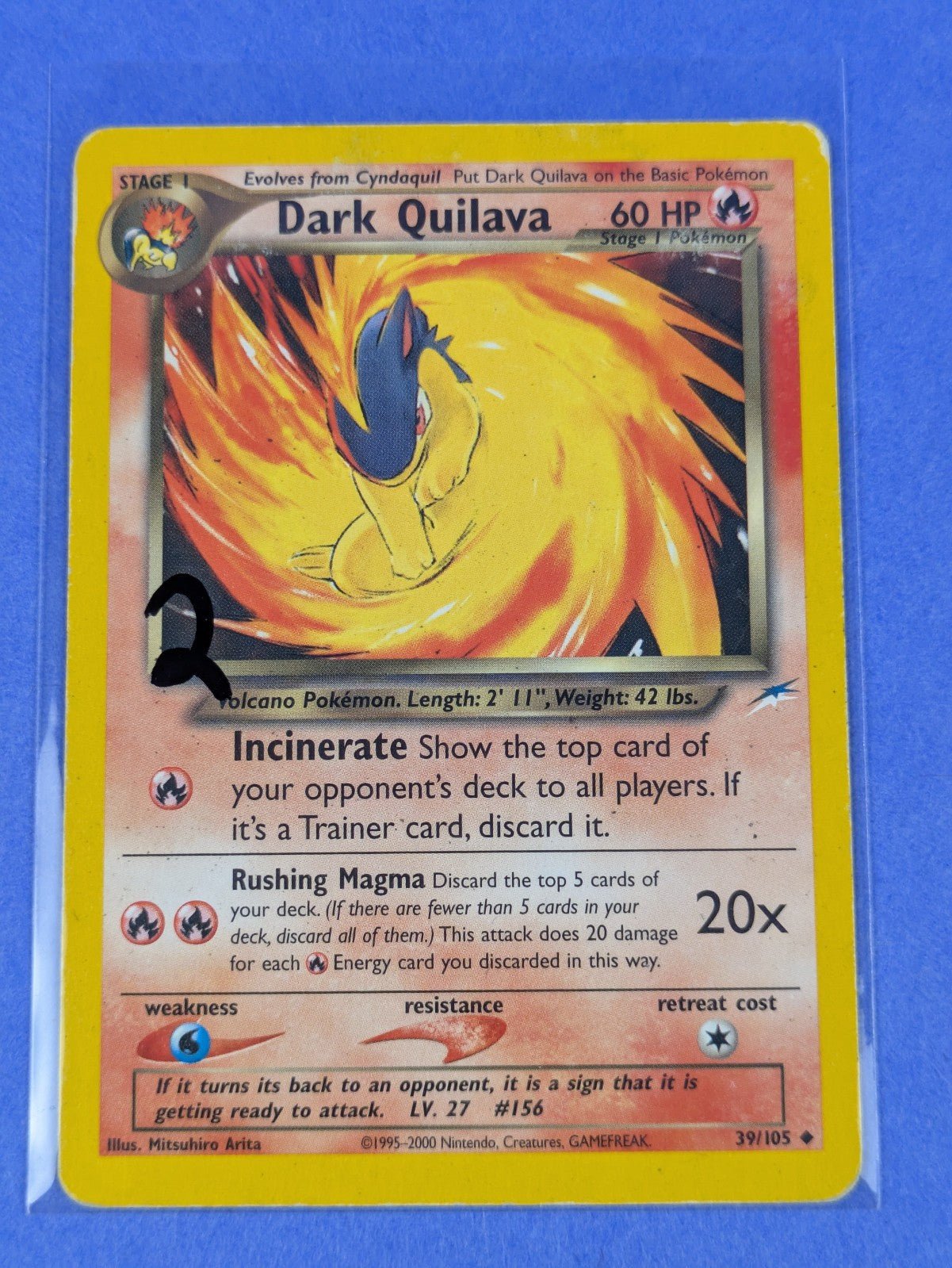 Dark Quilava - 39/105 - Uncommon Unlimited Neo Destiny - Pokemon Card - MP