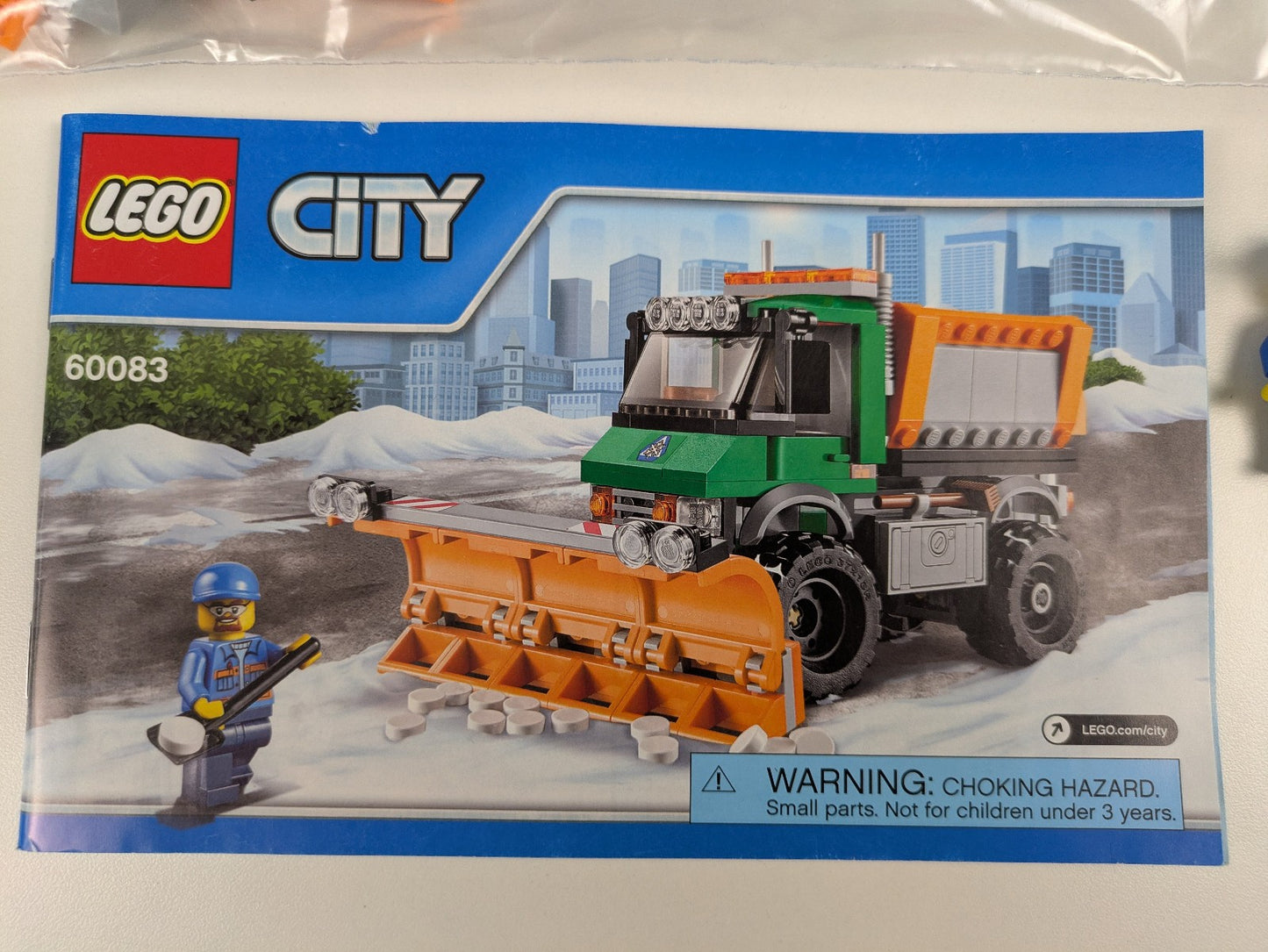 Lego Town: City: Traffic: Snowplow Truck Set 60083 - w/ Instructions