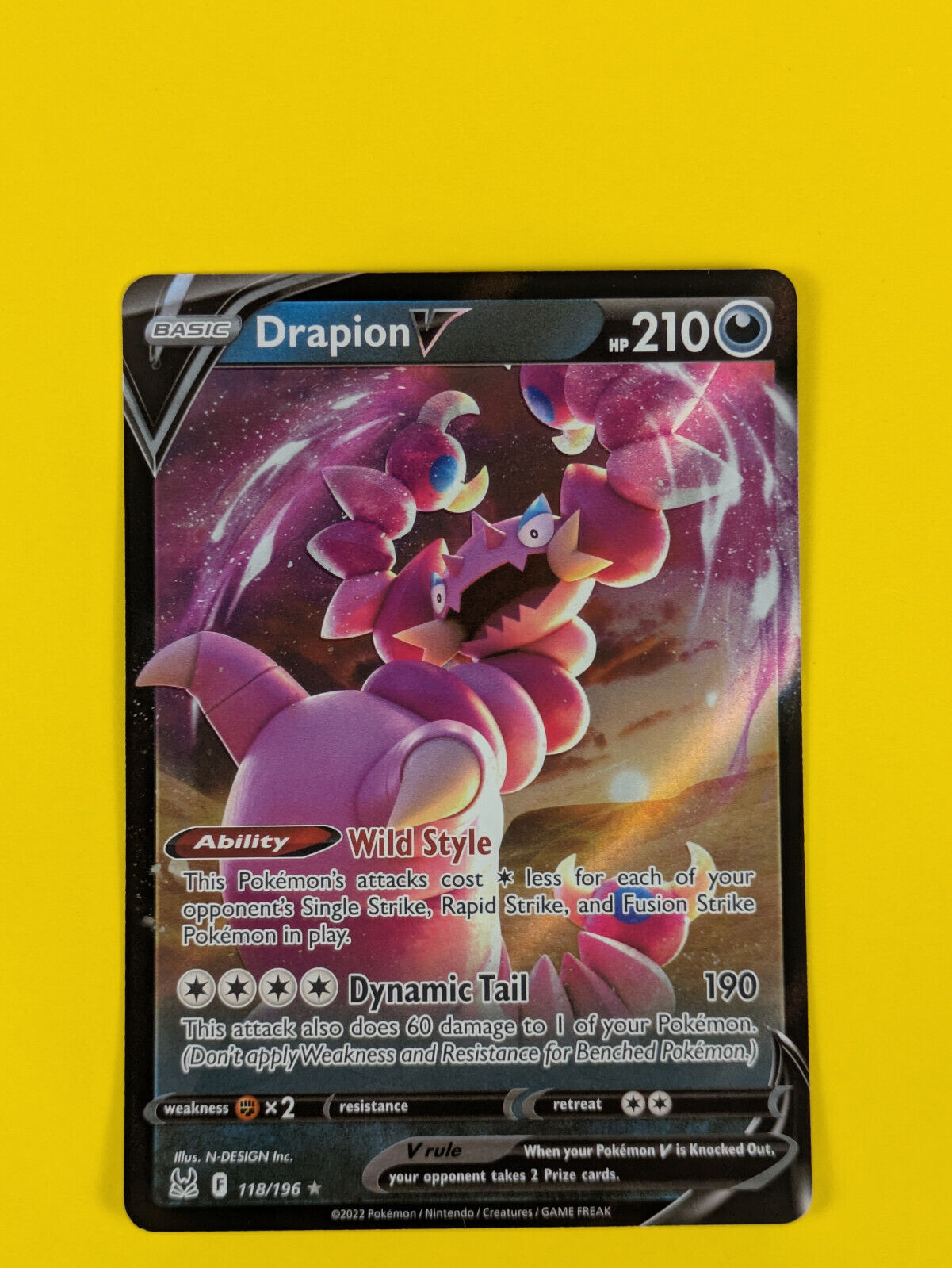 Drapion V - 118/196 - Ultra Rare Lost Origin - Pokemon Card - NM
