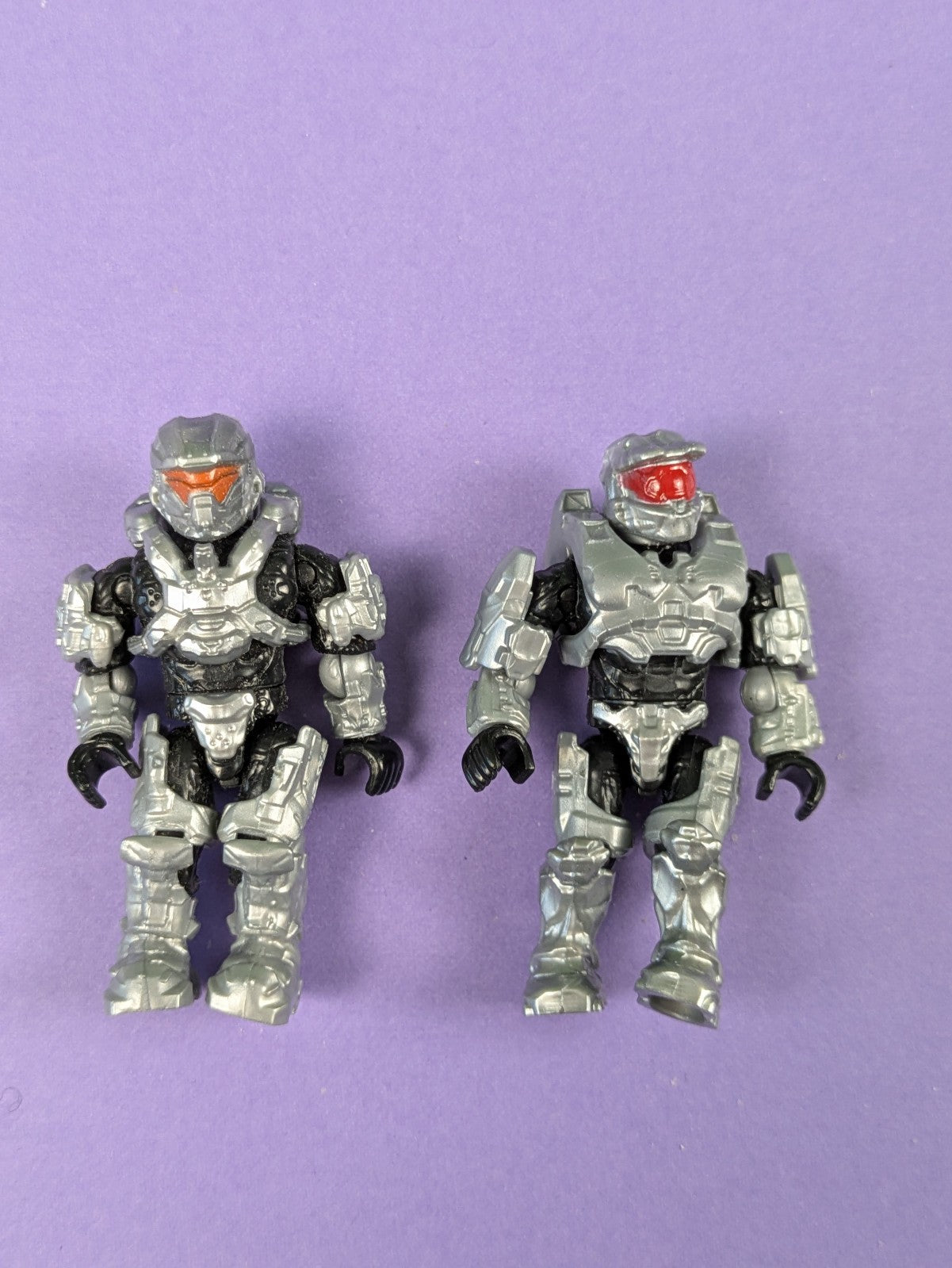 HALO Mega Bloks Metallic Silver Spartan & UNSC Spartan Mark VI - Lot of 2