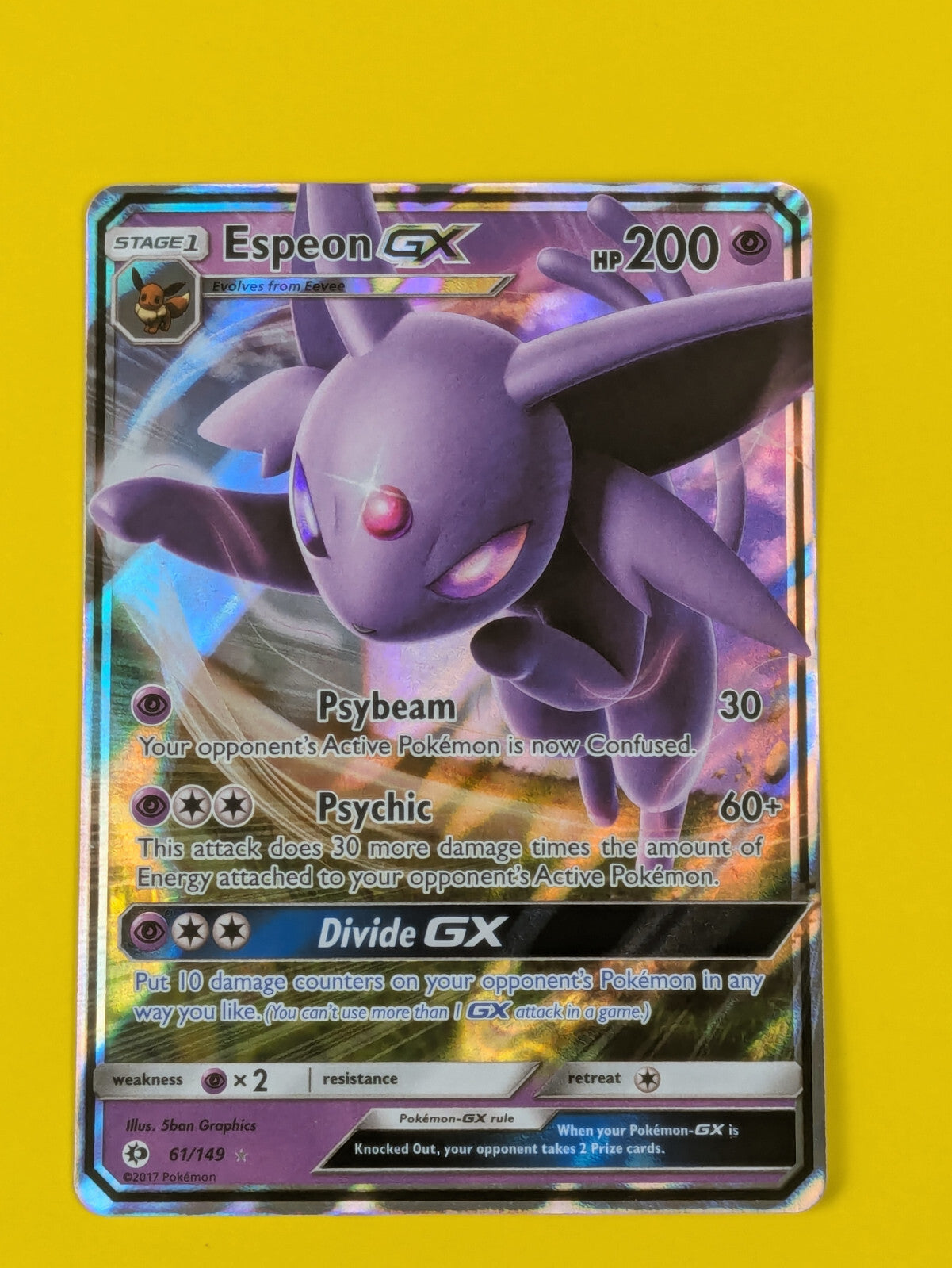 Espeon GX - 61/149 - Ultra Rare Sun & Moon - Pokemon Card - NM