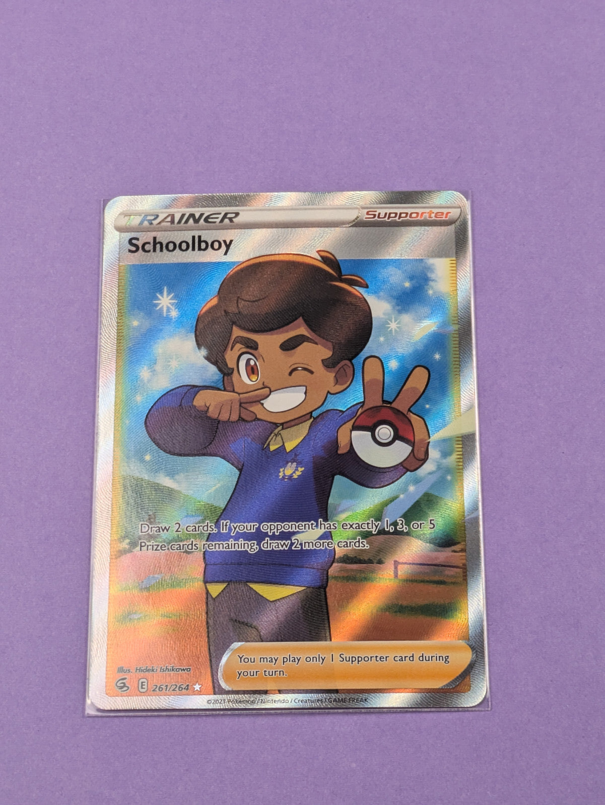 Schoolboy - 261/264 - Full Art Ultra Rare Sword & Shield - Pokemon Card - NM