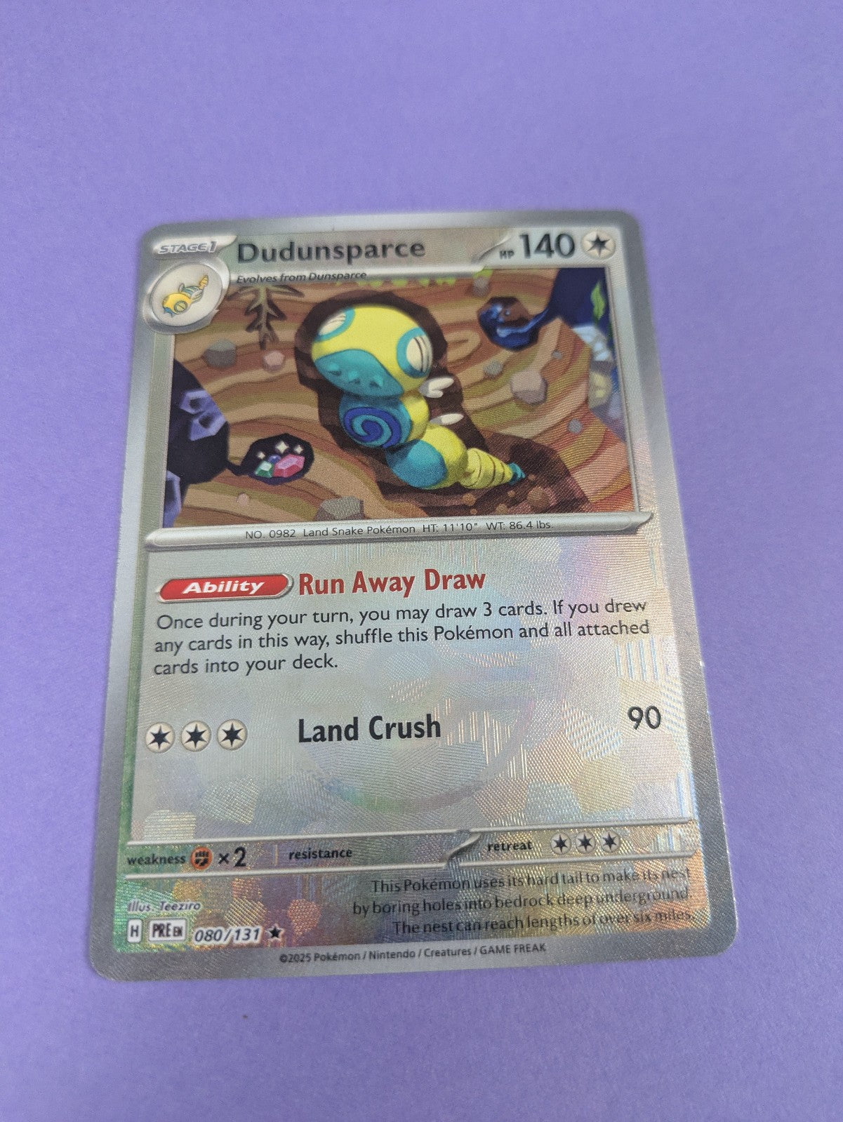 Dudunsparce - 080/131 - Pokeball Rare Prismatic Evolutions - Pokemon - NM
