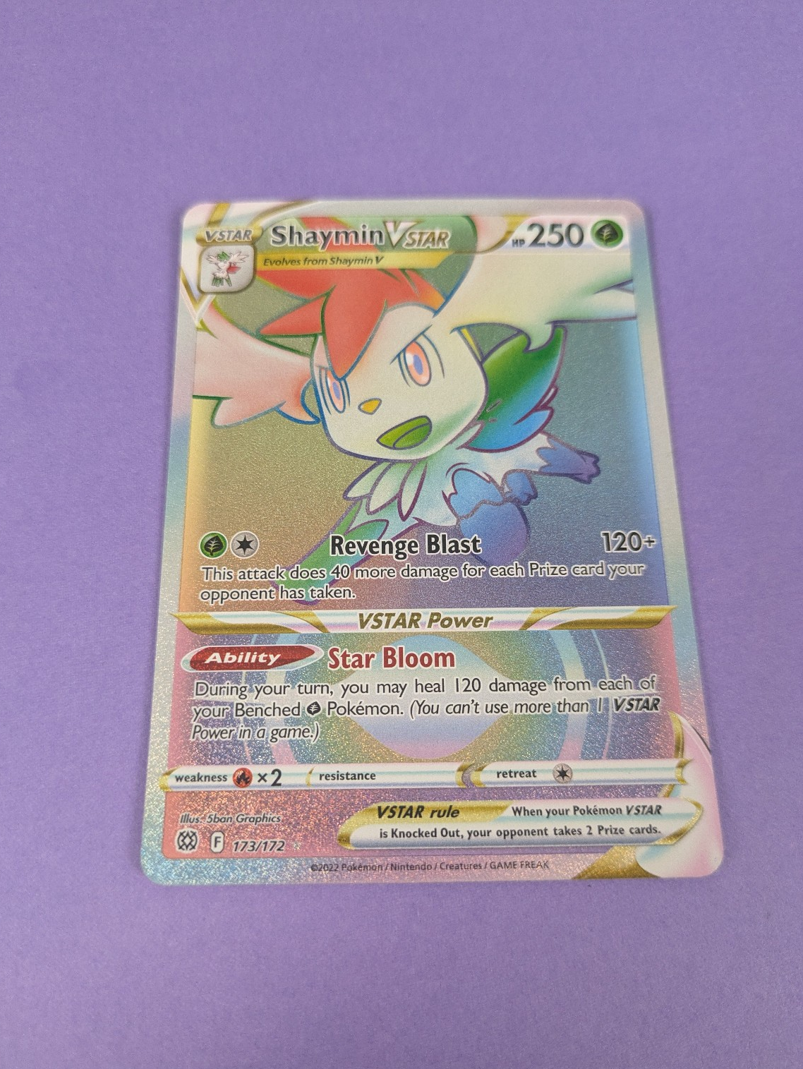 Shaymin VSTAR - 173/172 - Hyper Rare Brilliant Stars - Pokemon Card - NM