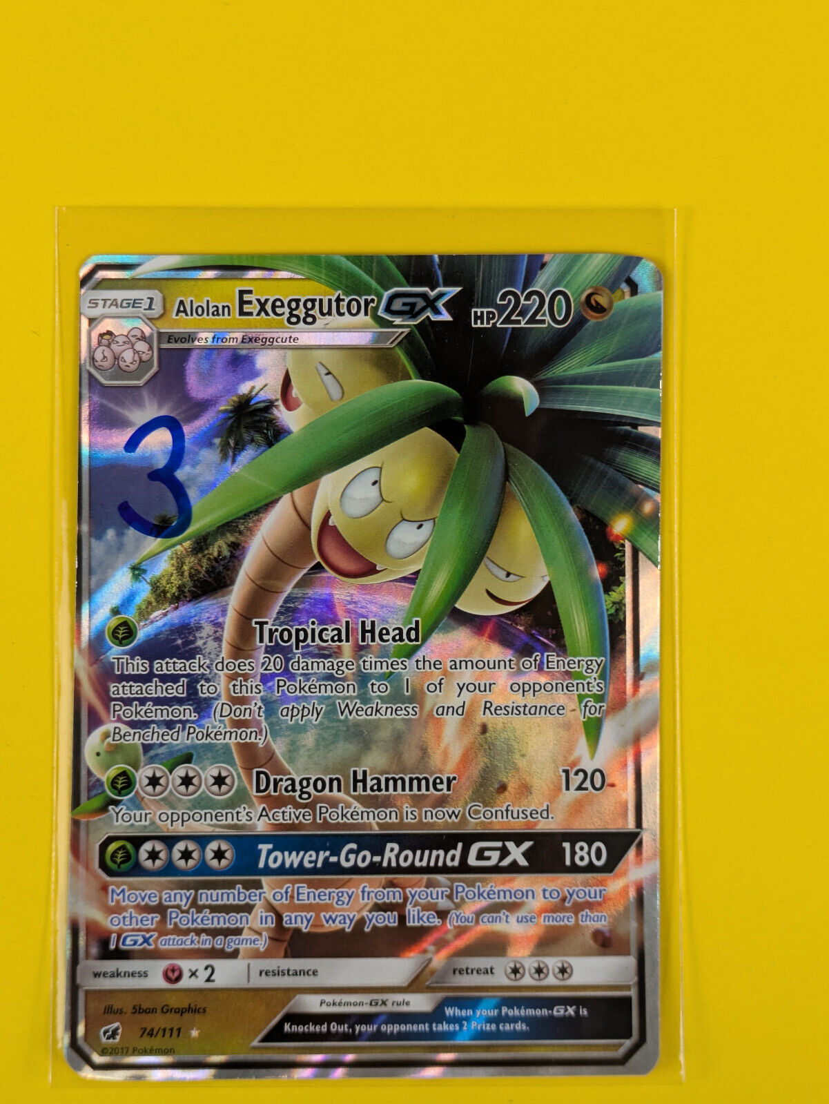 Alolan Exeggutor GX - 74/111 - Ultra Rare Crimson Invasion - Pokemon Card - NM
