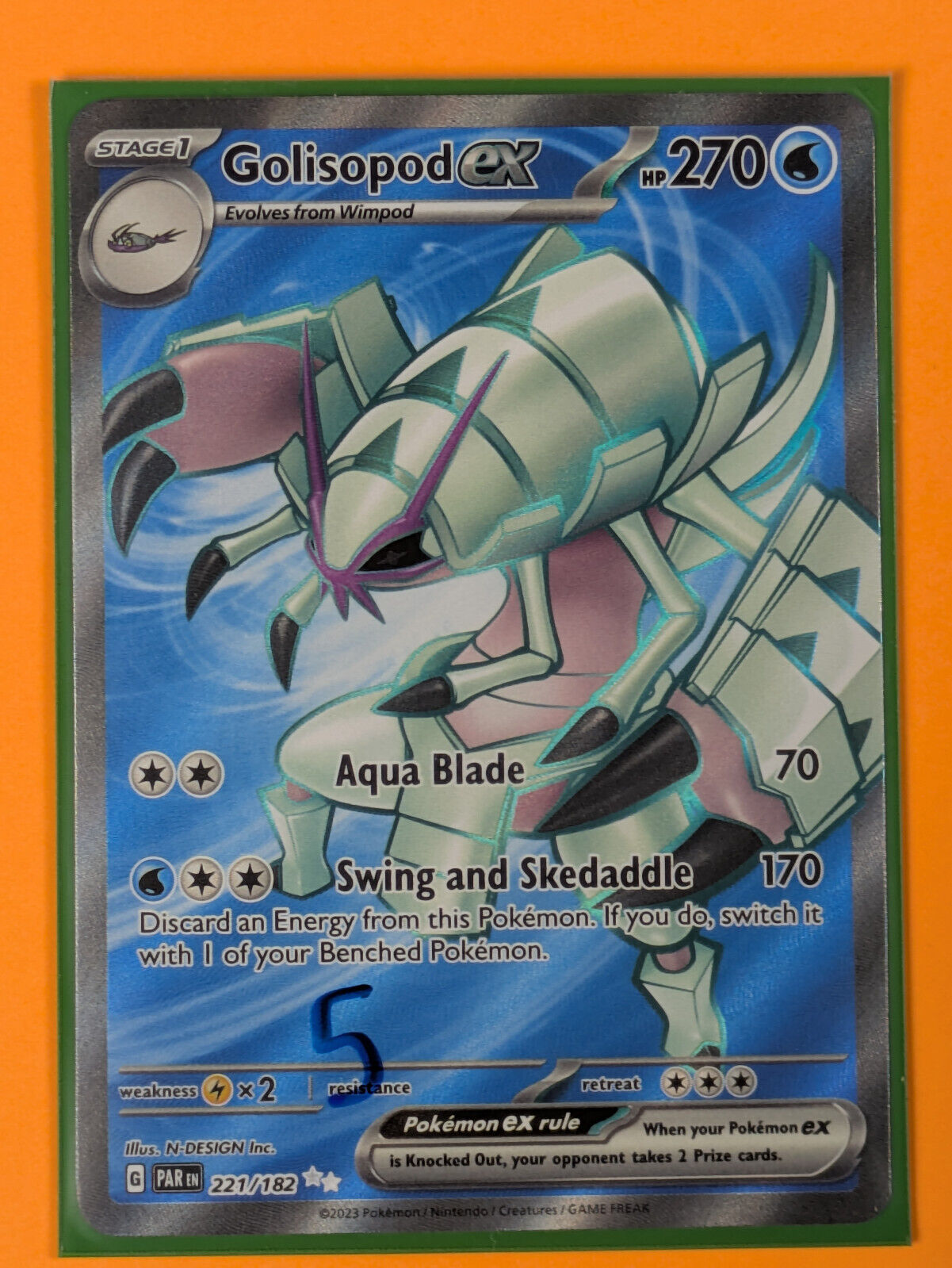 Golisopod ex - 221/182 - Full Art Secret Rare Paradox Rift - Pokemon Card - NM