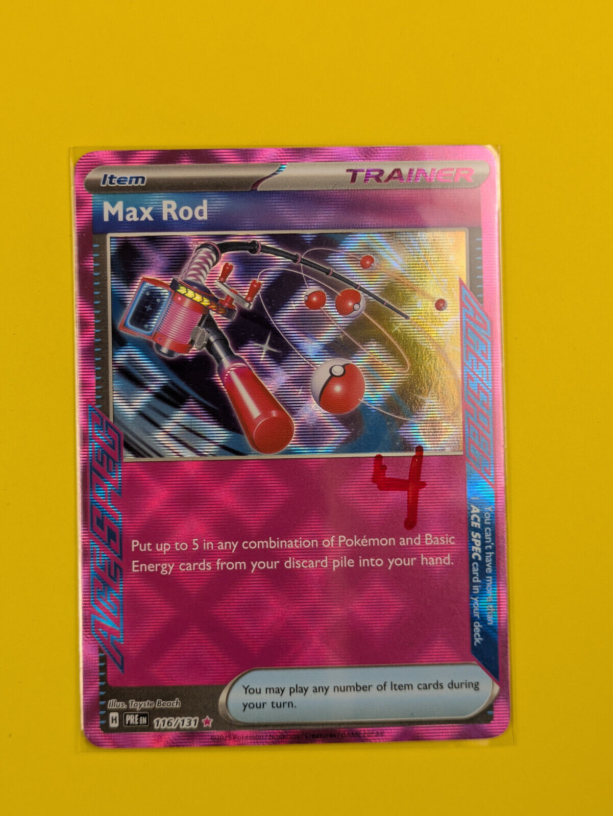 Max Rod - 116/131 - Ace Rare Prismatic Evolutions - Pokemon Card - NM