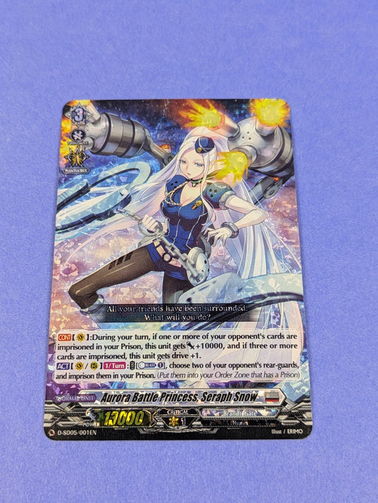 VANGUARD CARD FIGHT!! Aurora Battle Princess, Seraph Snow D-SD05/001EN Rare