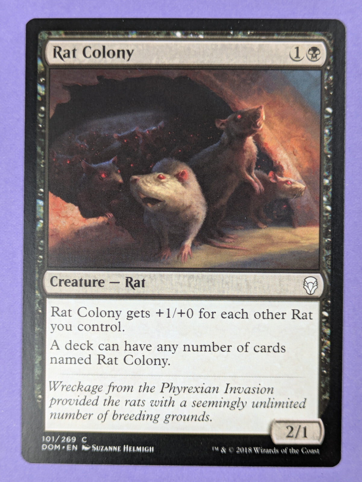 MTG Magic The Gathering: Dominaria: Rat Colony #101/269 Common - NM