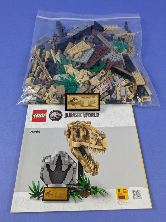 LEGO Jurassic World Dinosaur Fossils: T. rex Skull 76964 Complete Set Pre-Owned
