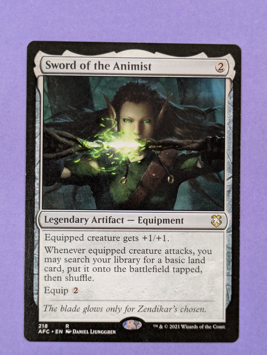 MTG Magic: Forgotten Realms Commander: Sword of the Animist #218 Rare - NM