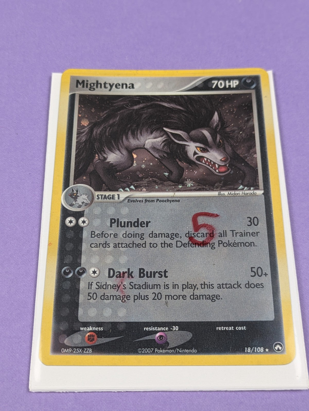 Mightyena - 18/108 - Rare Holo Power Keepers - Pokemon Card - NM