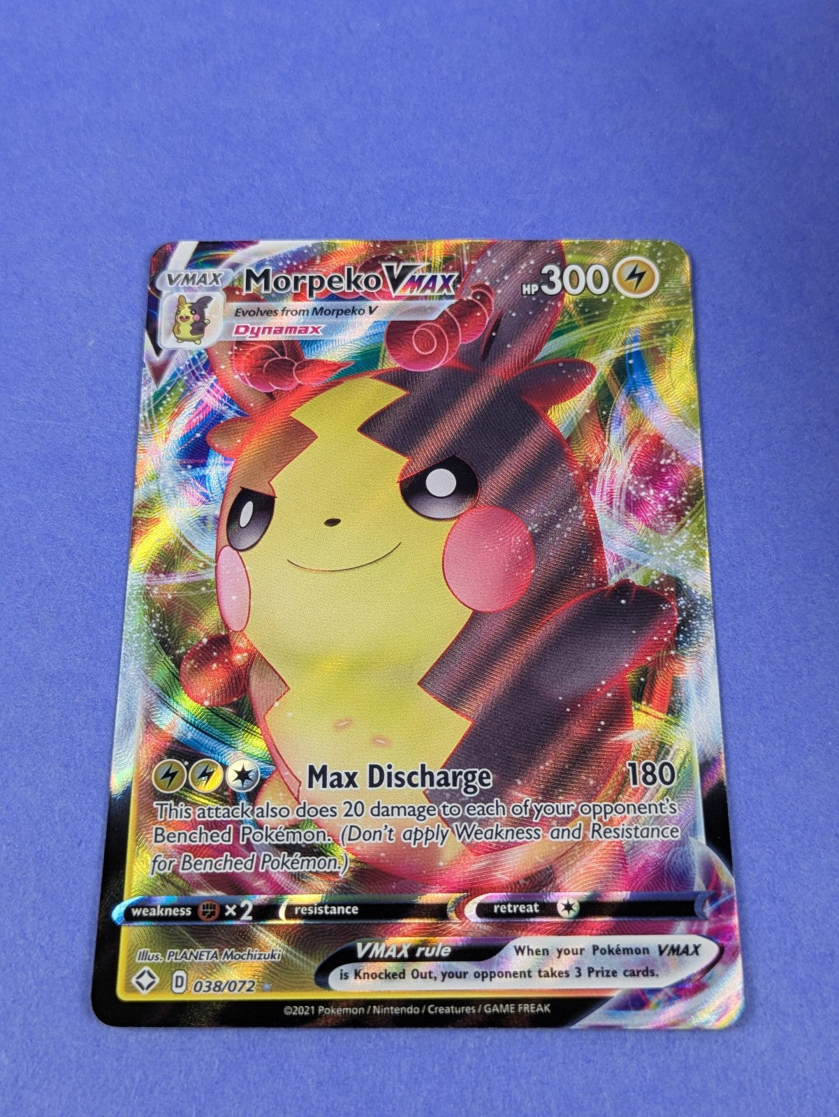 Morpeko VMAX - 038/072 - Rare Holo VMAX  Shining Fates - Pokemon Card - NM