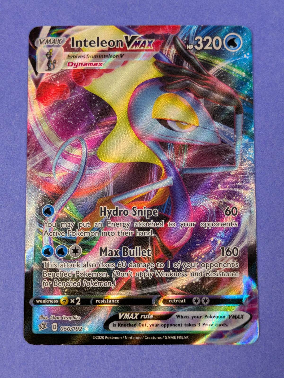 Inteleon VMAX - 050/192 - Ultra Rare Holo Rebel Clash - Pokemon Card - NM