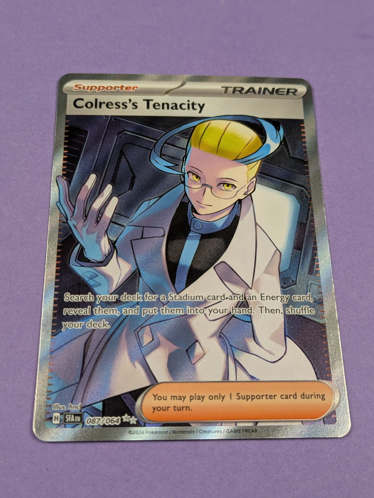 Colress's Tenacity - 087/064 - Ultra Rare Holo Shrouded Fable - Pokemon - NM