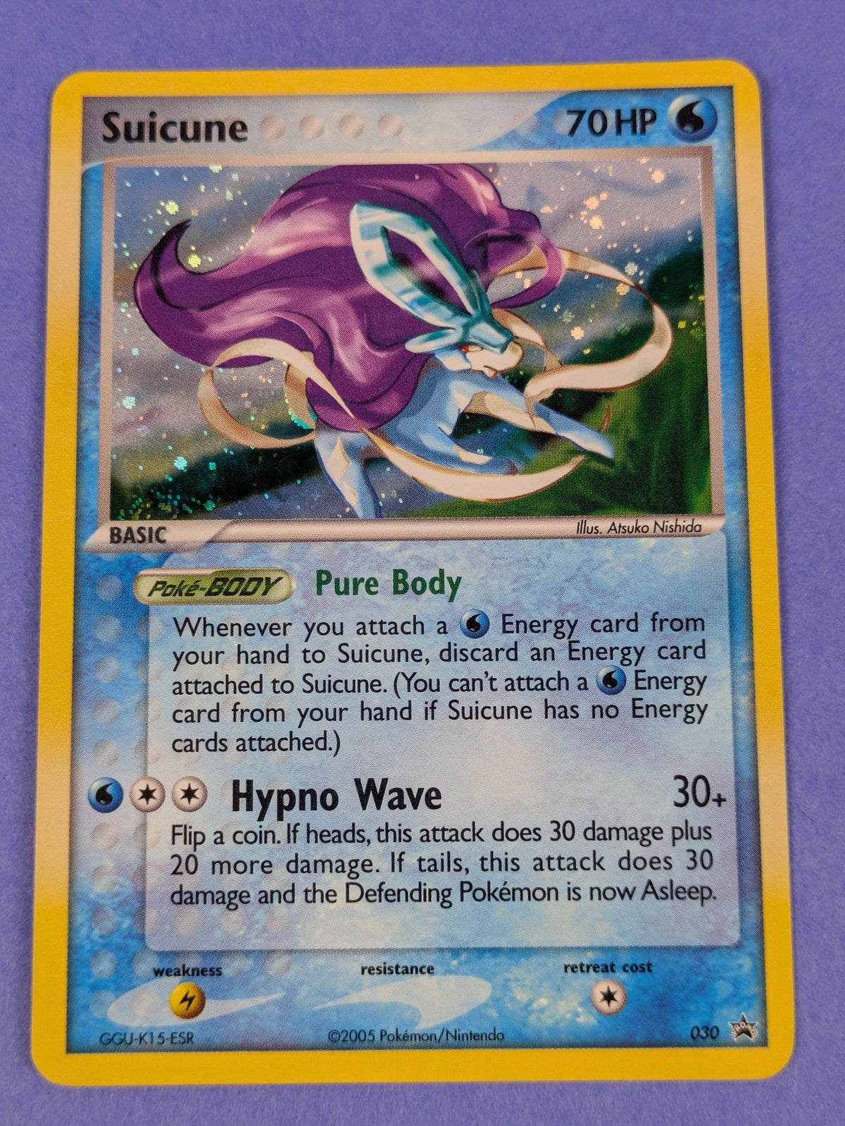 Suicune - 030 - Holo Rare Nintendo Black Star Promos - Pokemon Card - LP